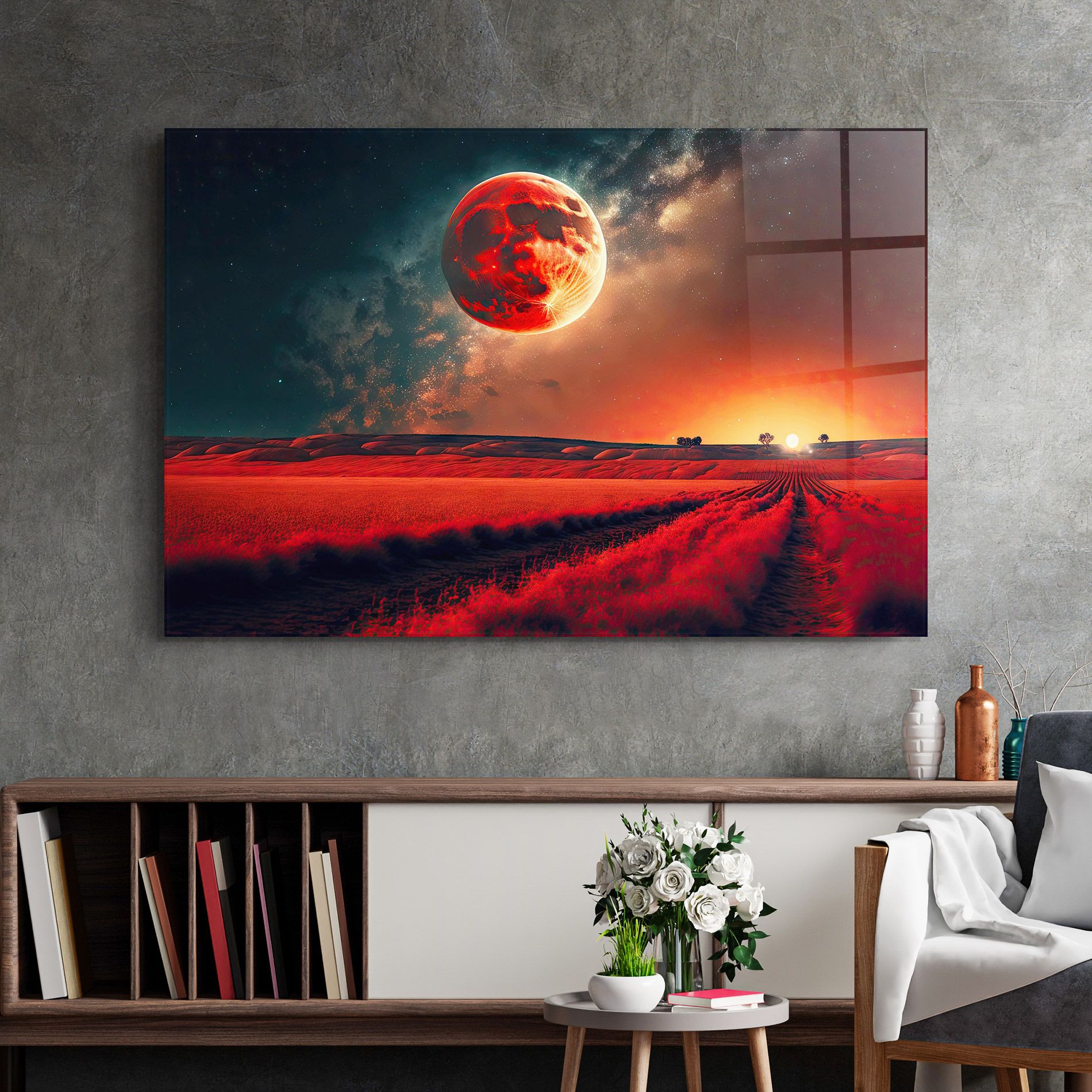 Huge Red Moon mockup 2