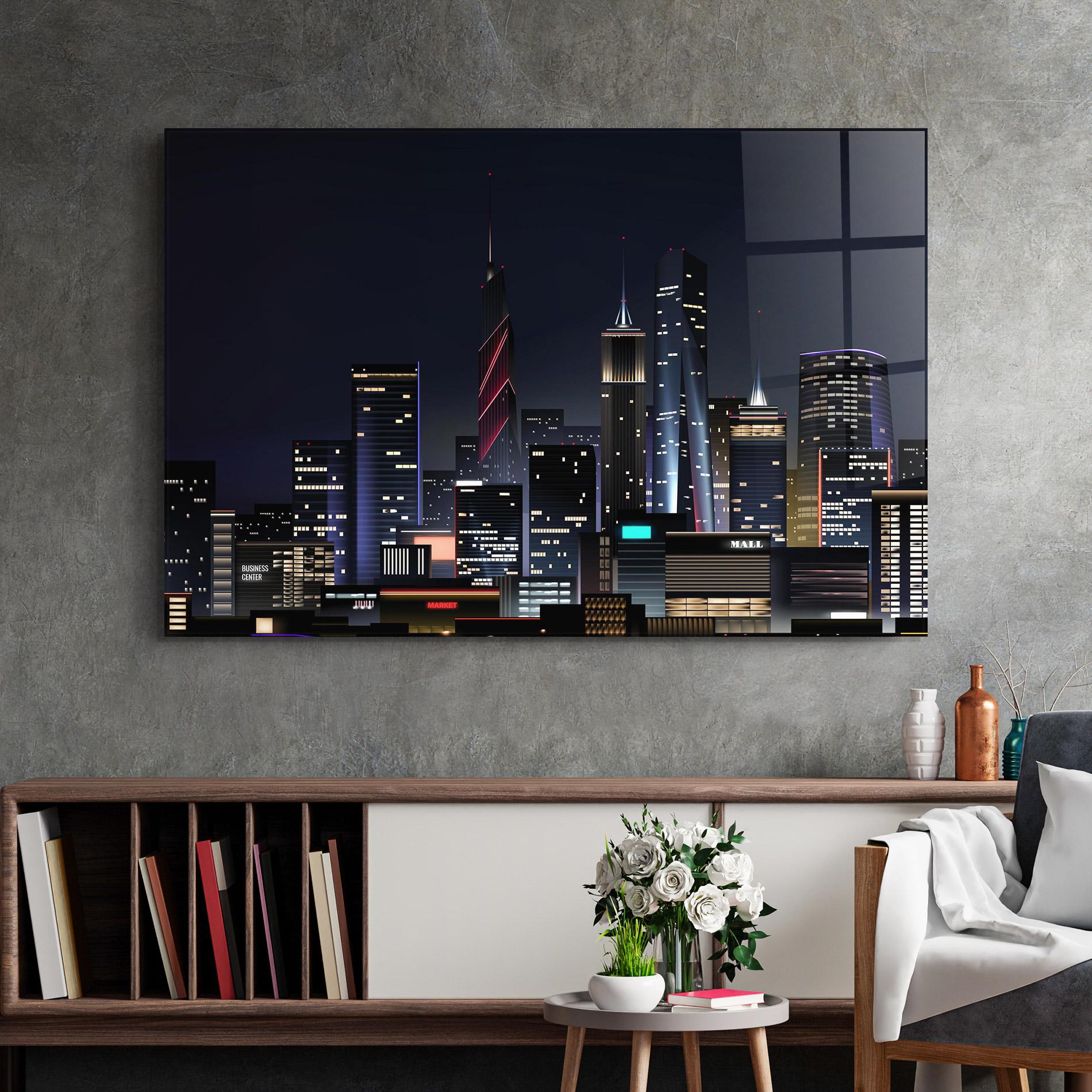 Üvegkép Night City mockup 2