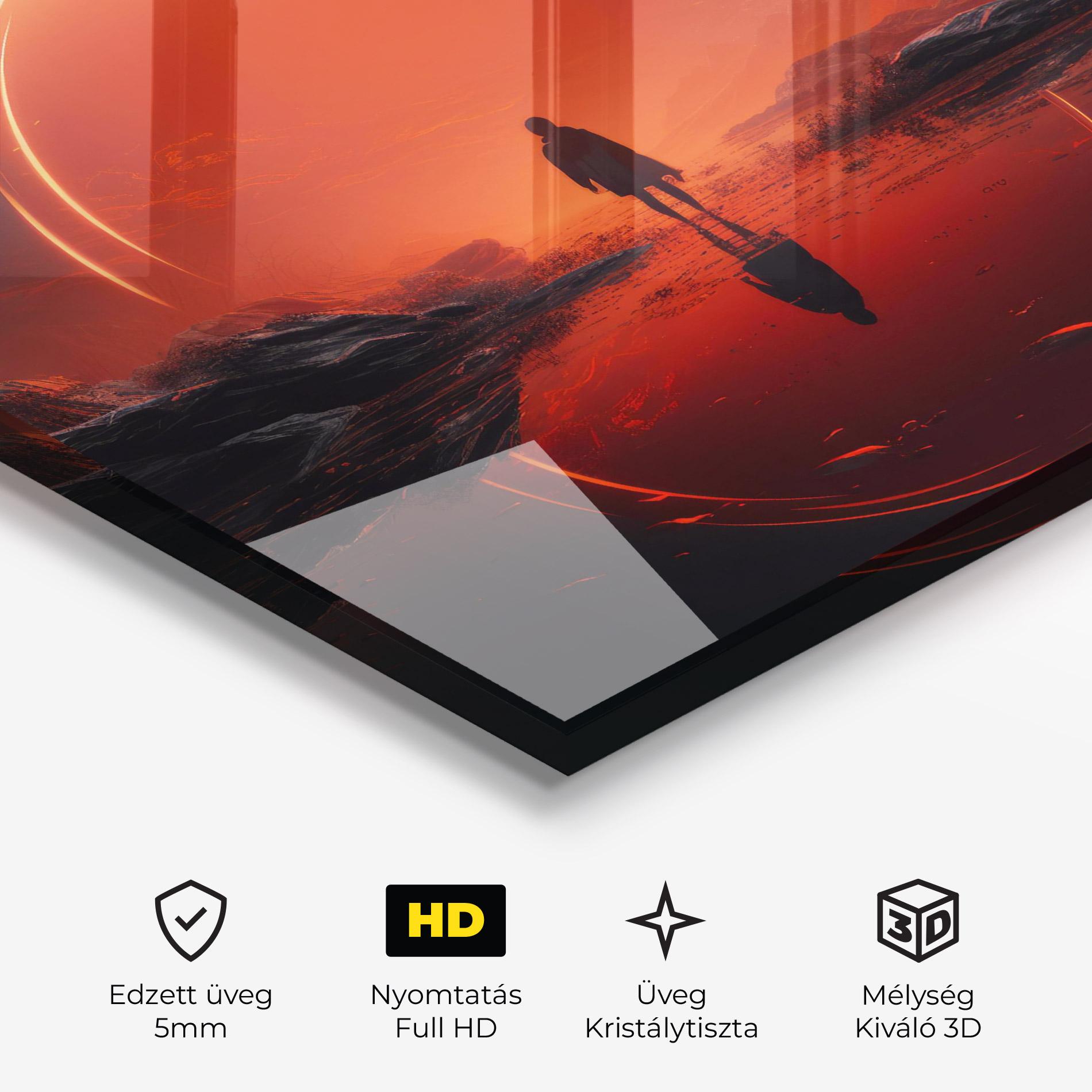 Üvegkép Man Orange Orb mockup 3