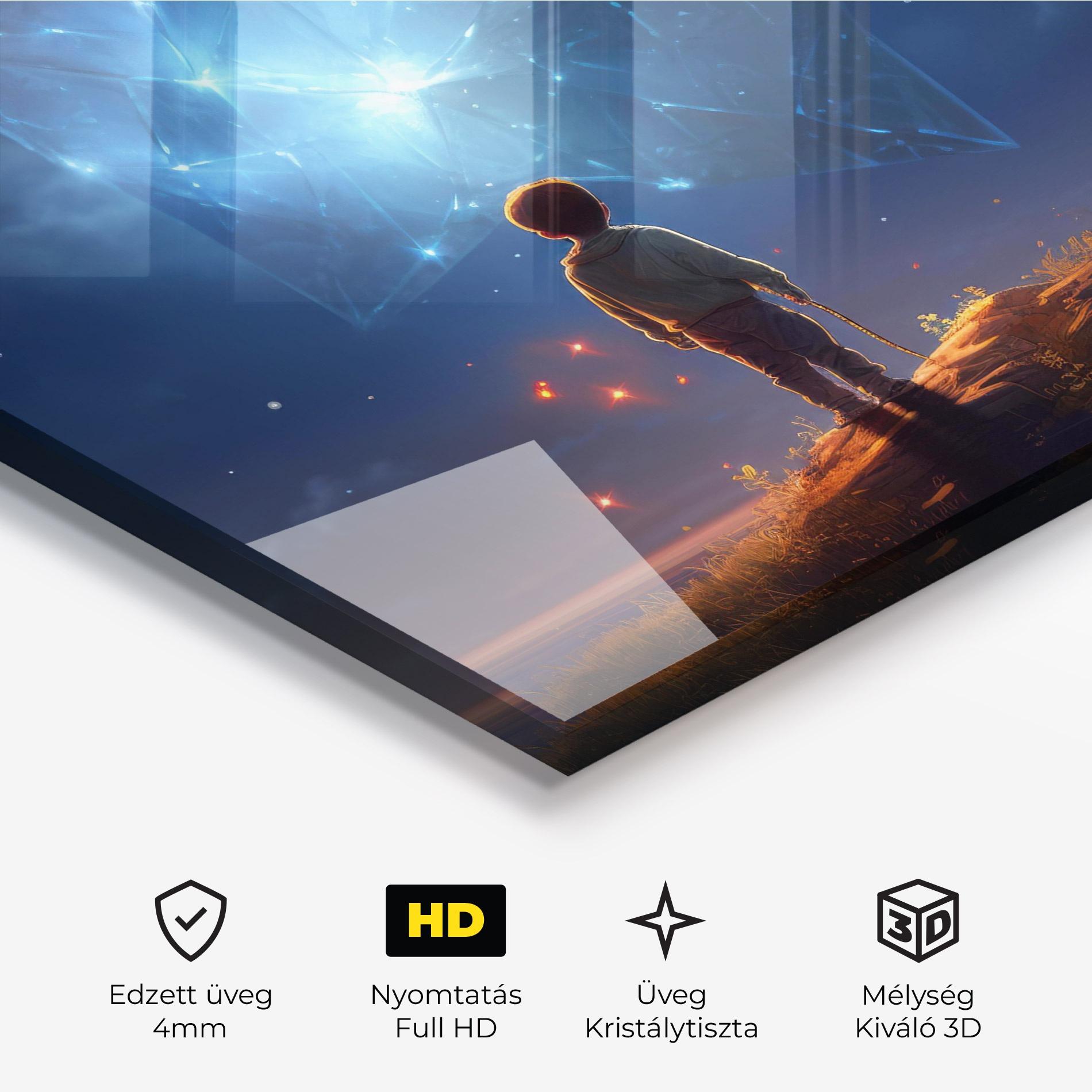 Üvegkép Blue Star Floating mockup 3