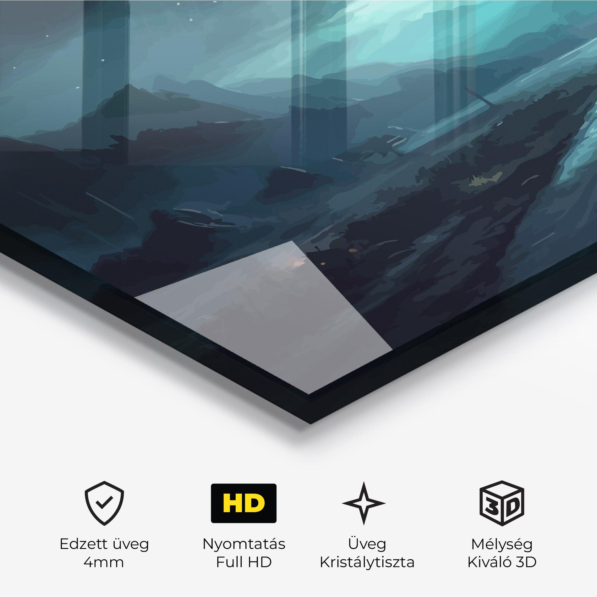 Üvegkép Blue Universe mockup 3