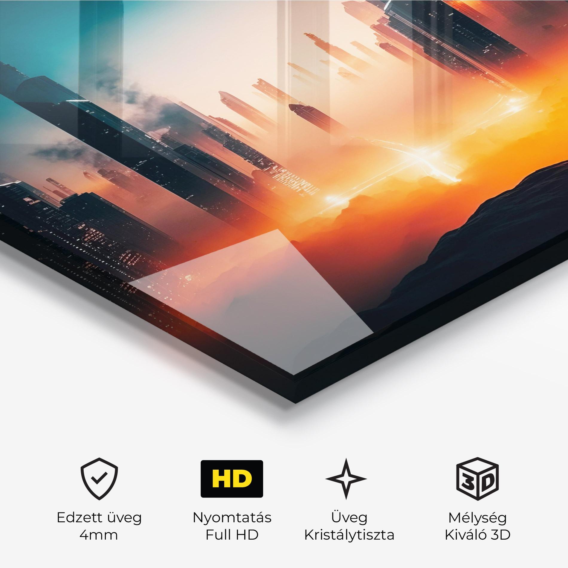 Üvegkép City S Skyline mockup 3