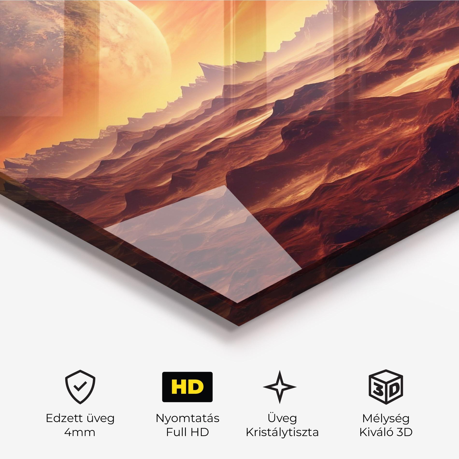 Üvegkép Fiery Orange Sunset mockup 3