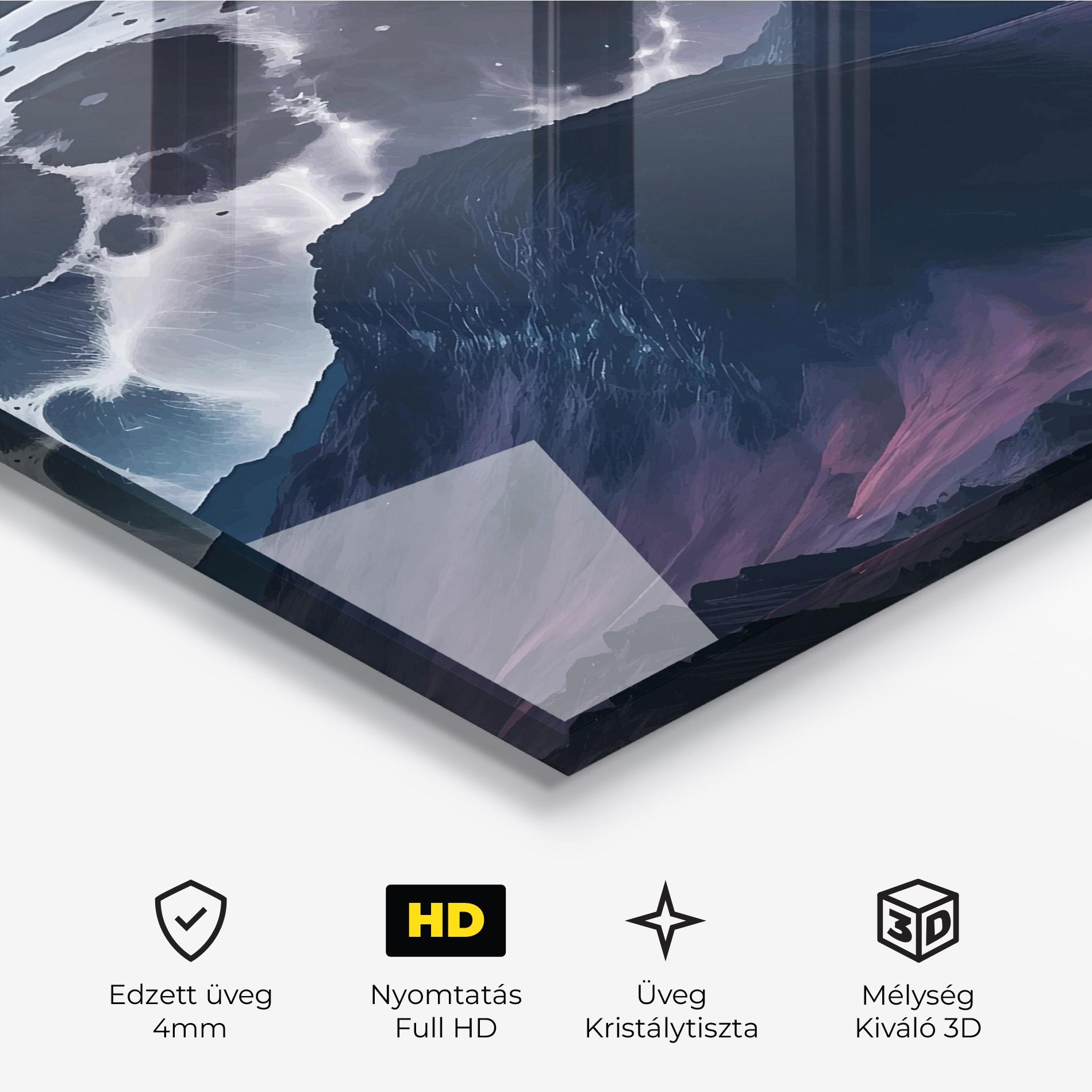 Üvegkép Full Moon Smoke mockup 3