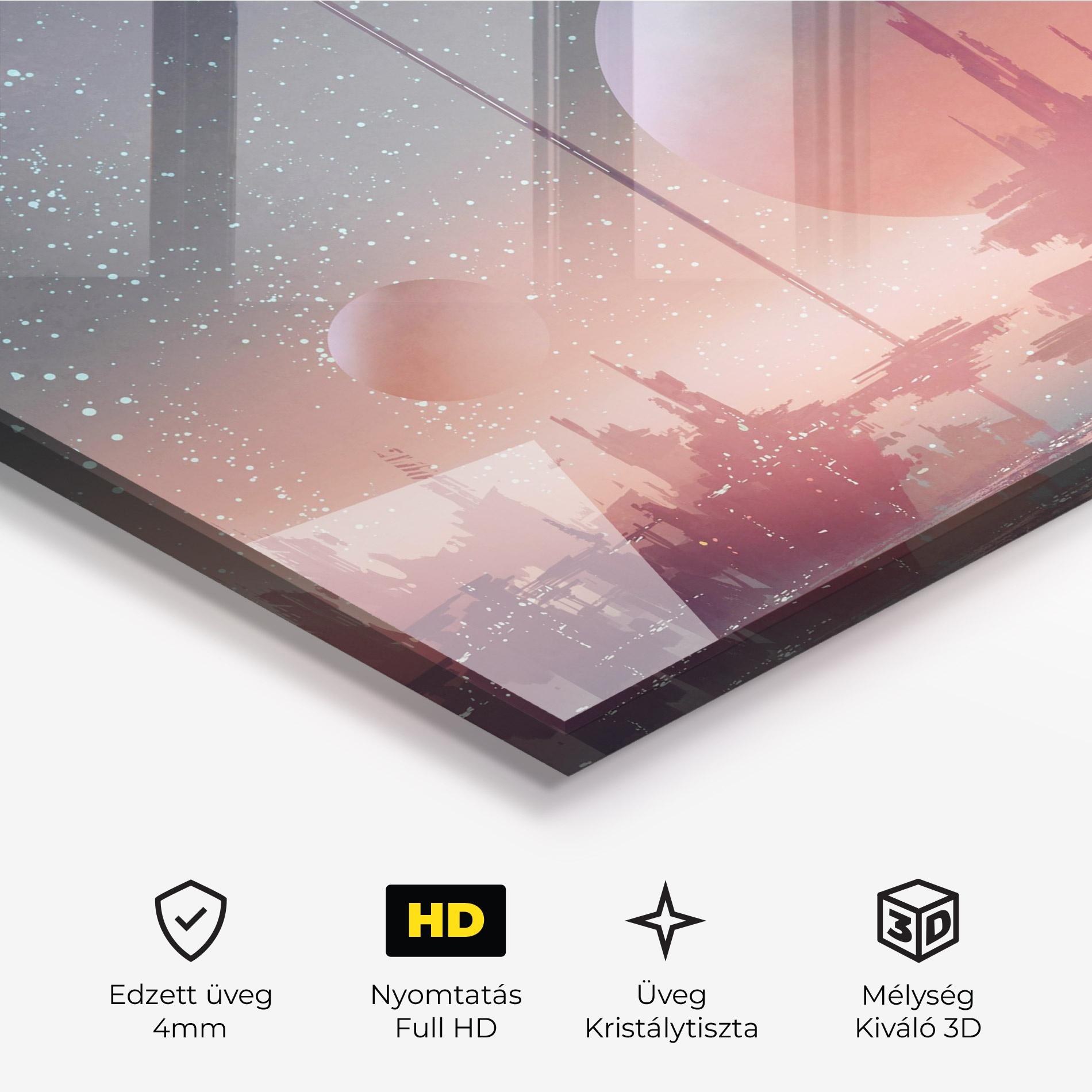 Üvegkép Futuristic Alien Buildings mockup 3