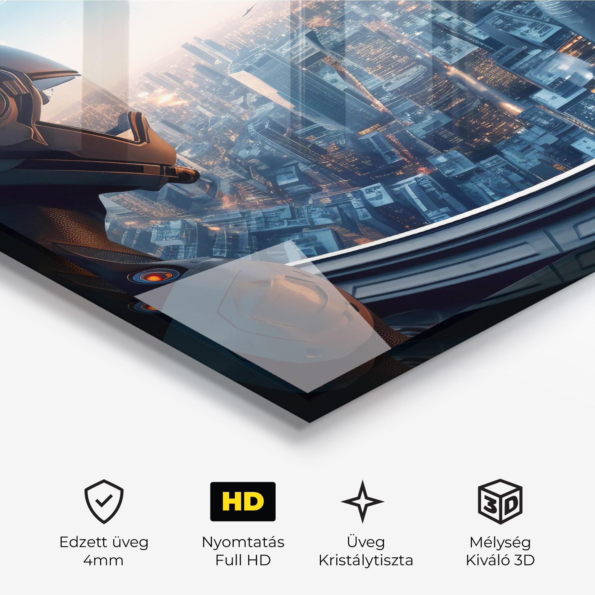 Üvegkép Futuristic Robot mockup 3
