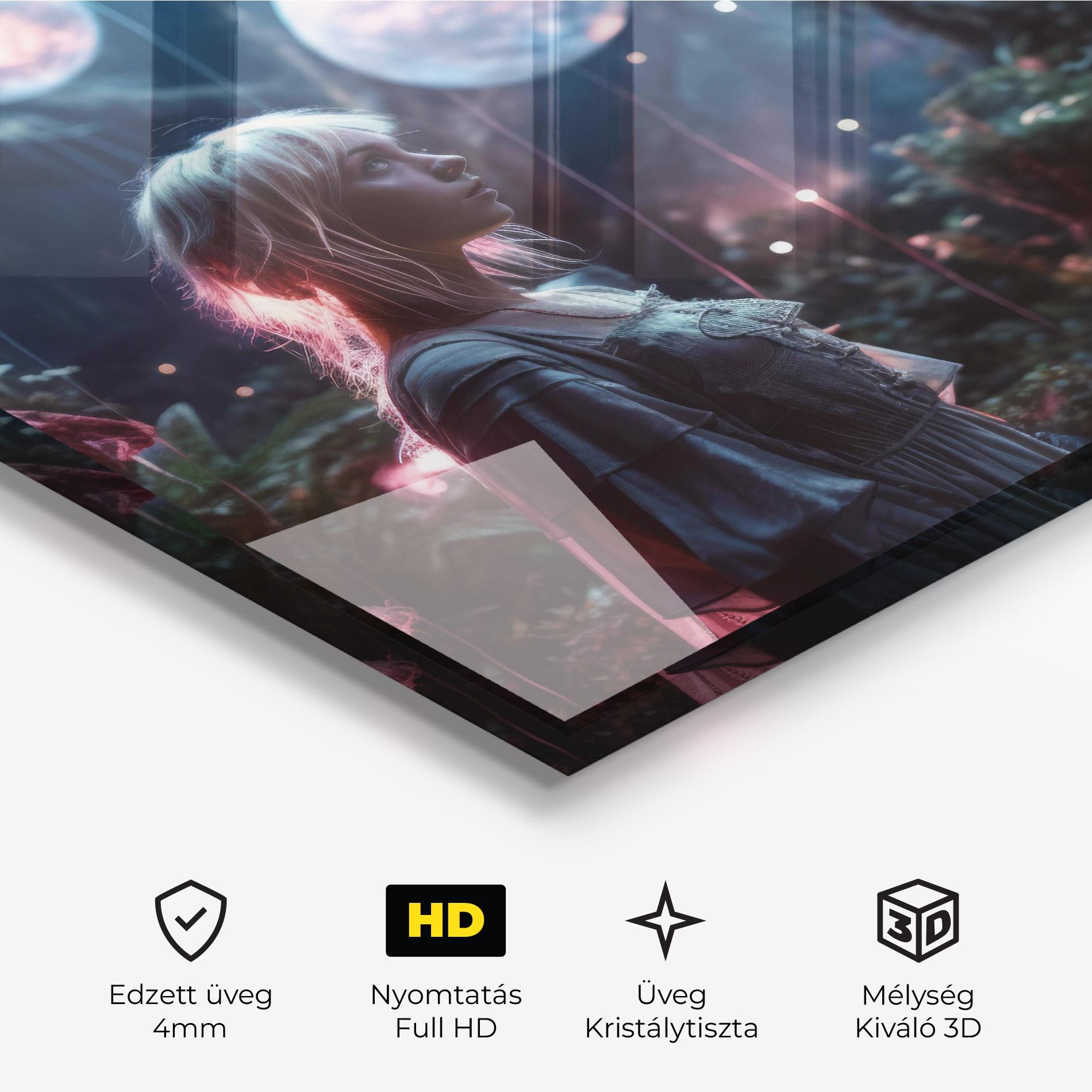 Üvegkép Glowing Balls Floating mockup 3