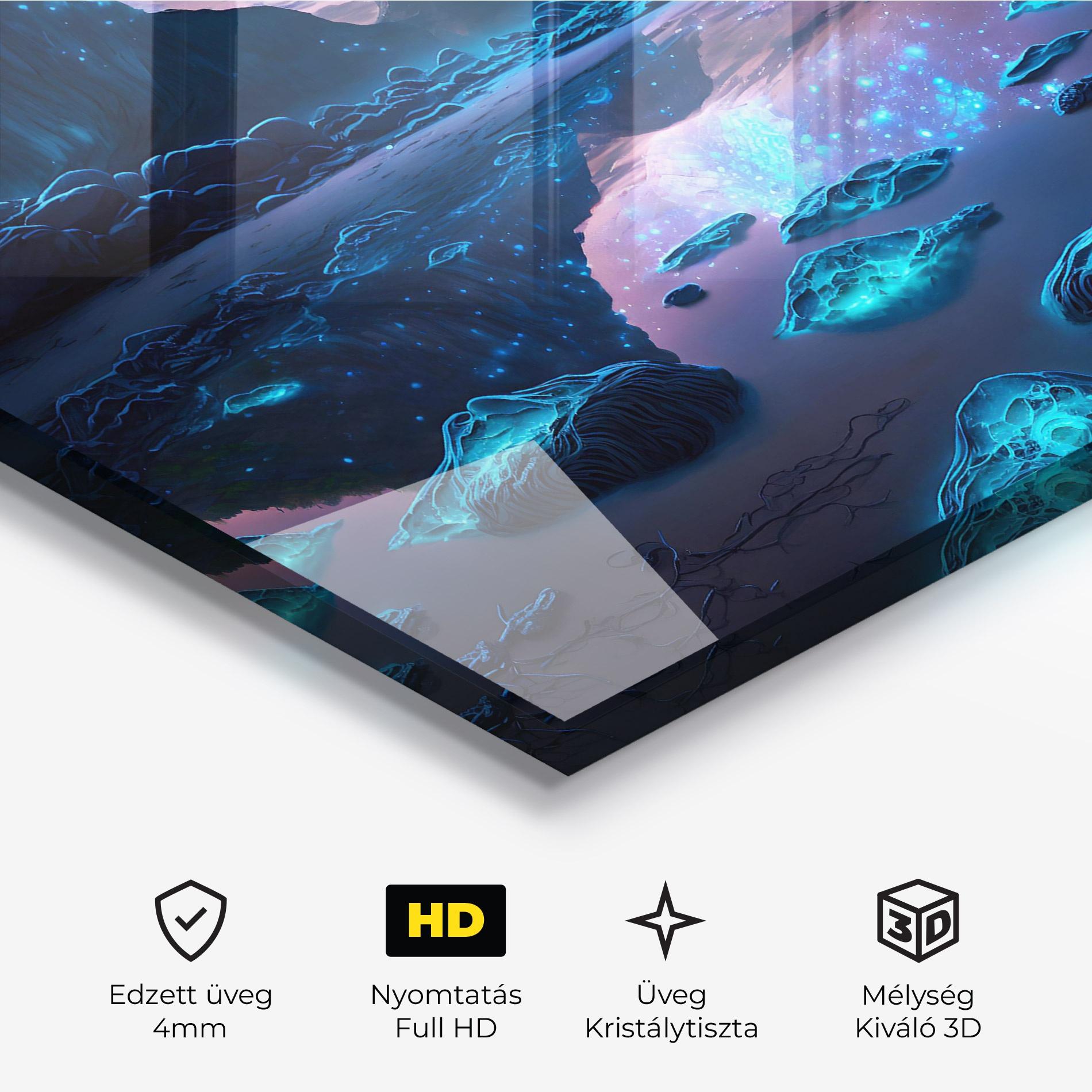 Üvegkép Glowing Fantasy World mockup 3