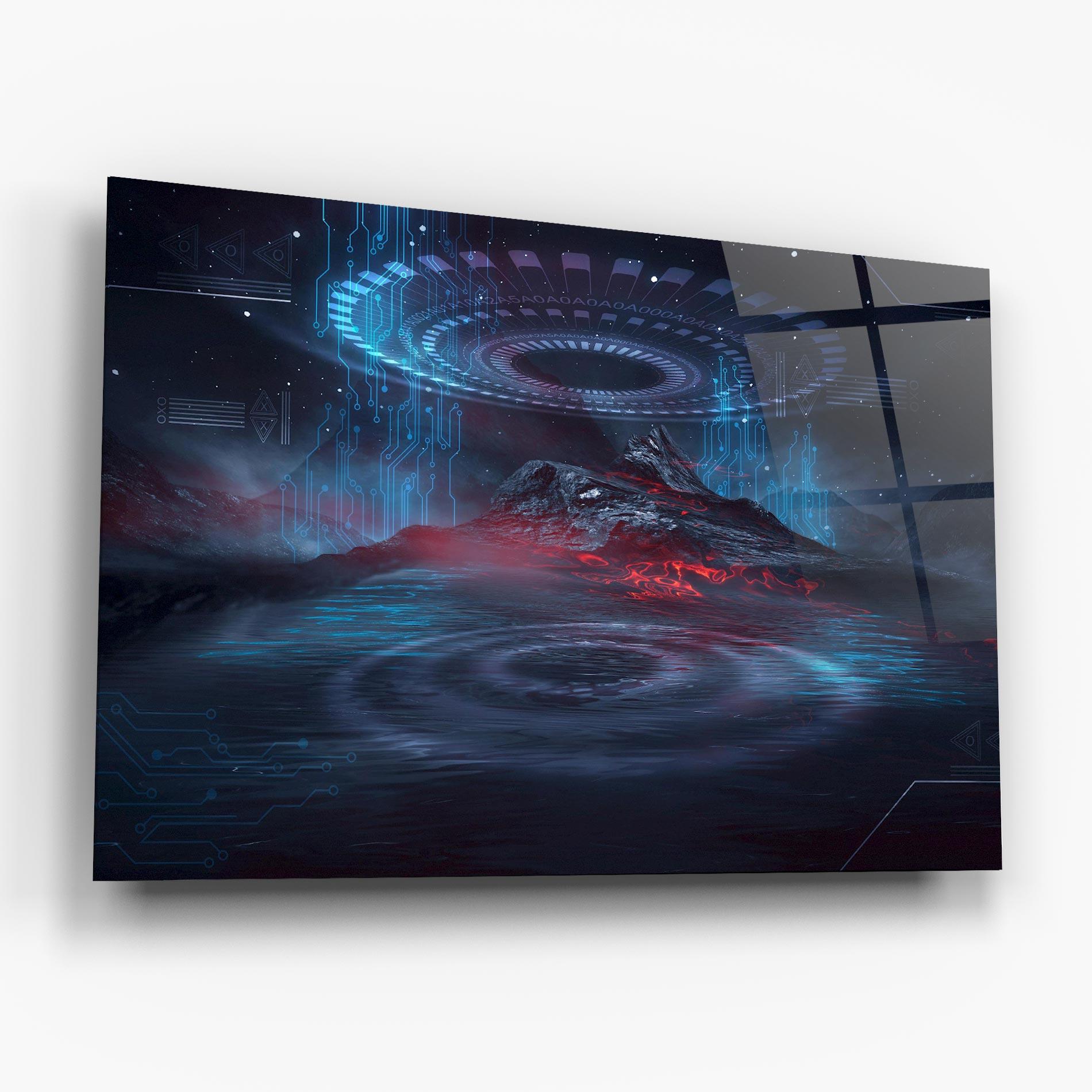 Üvegkép Neon Space Galaxy mockup 6