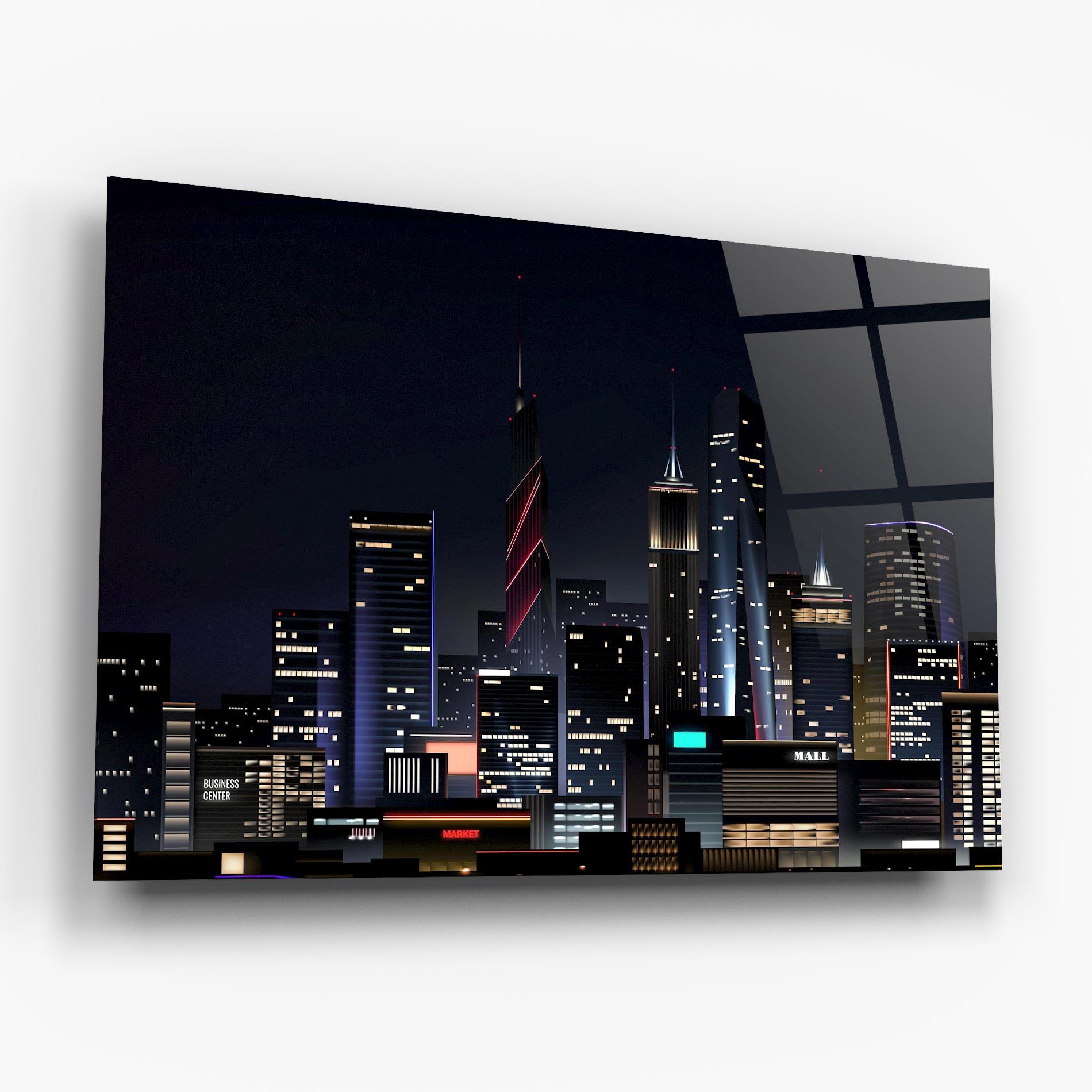 Üvegkép Night City mockup 6