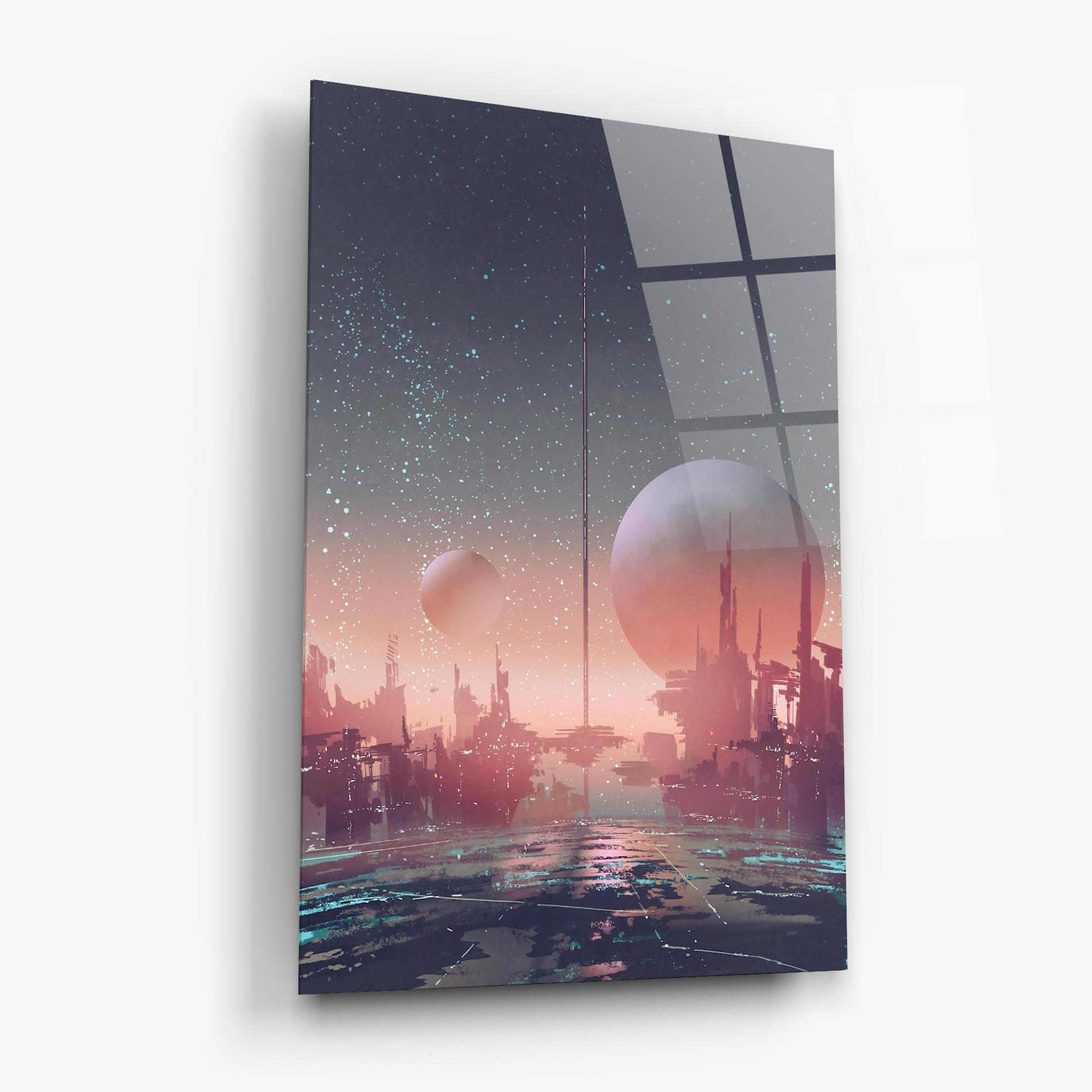 Üvegkép Futuristic Alien Buildings mockup 6