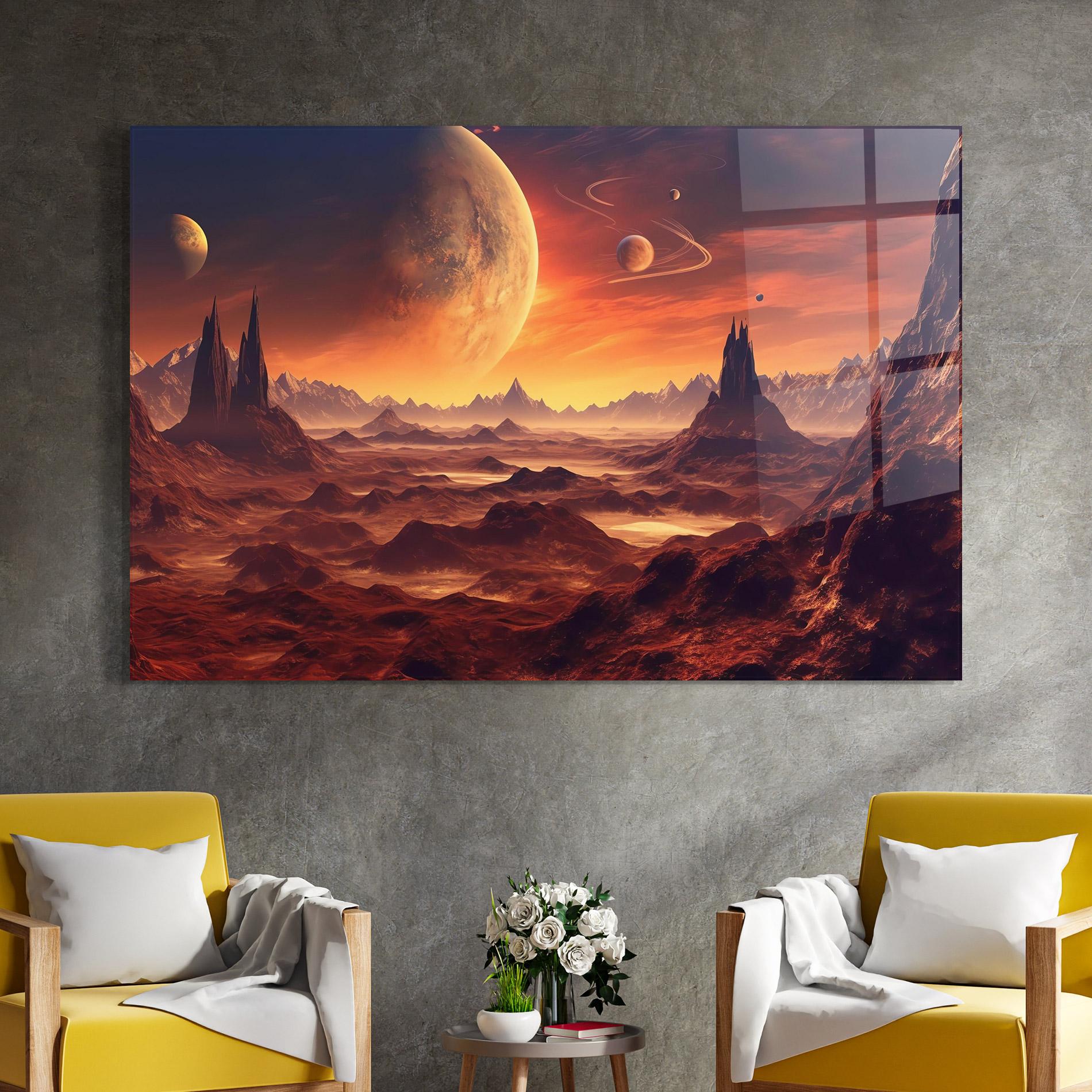 Üvegkép Fiery Orange Sunset mockup 4