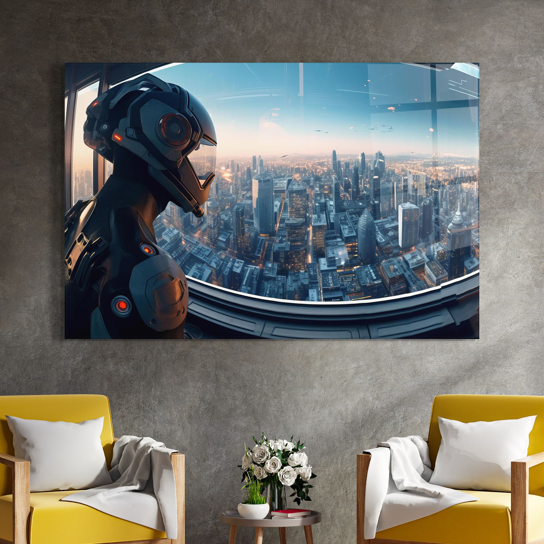 Futuristic Robot mockup 4