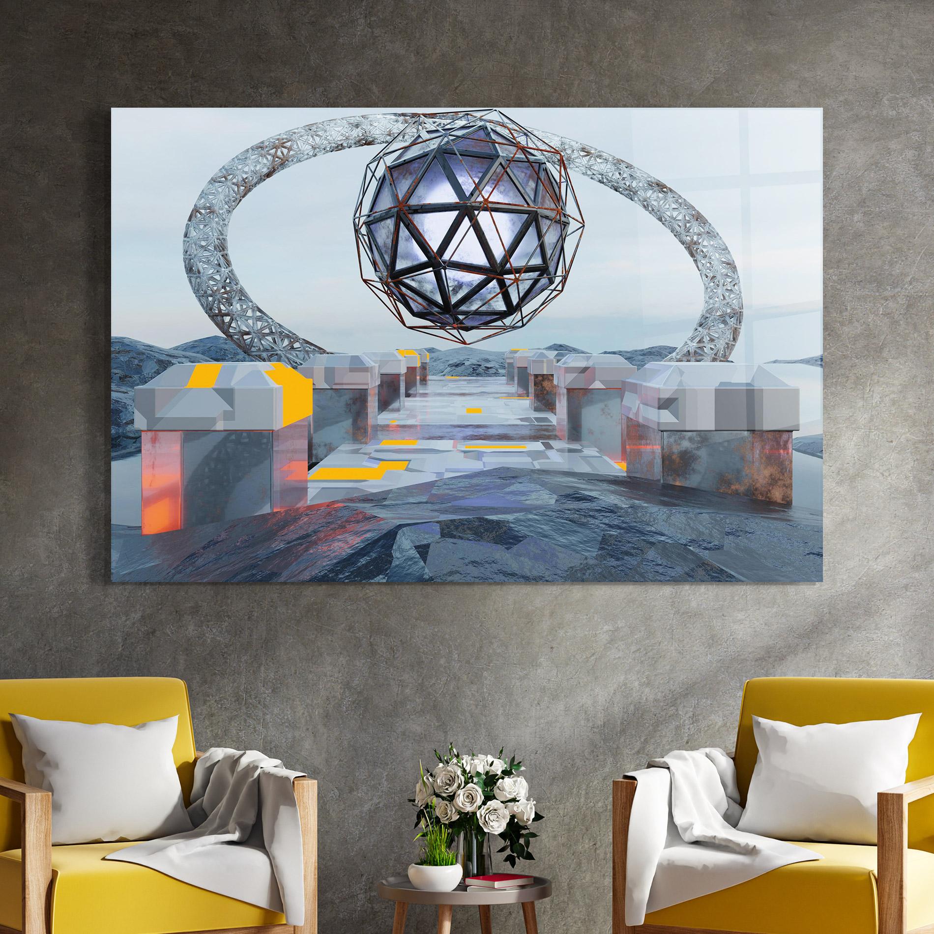 Üvegkép Galactic Globe mockup 4