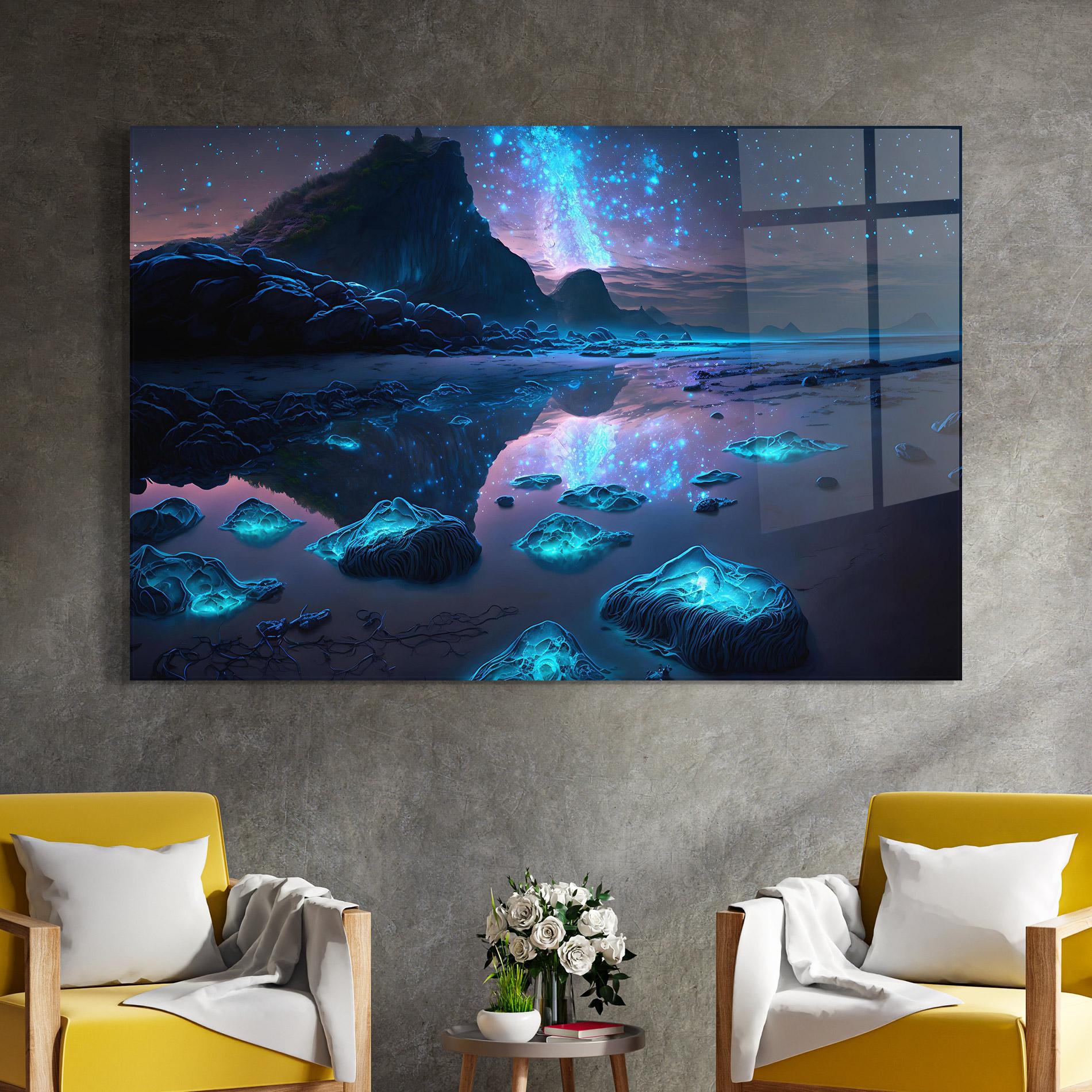 Üvegkép Glowing Fantasy World mockup 4