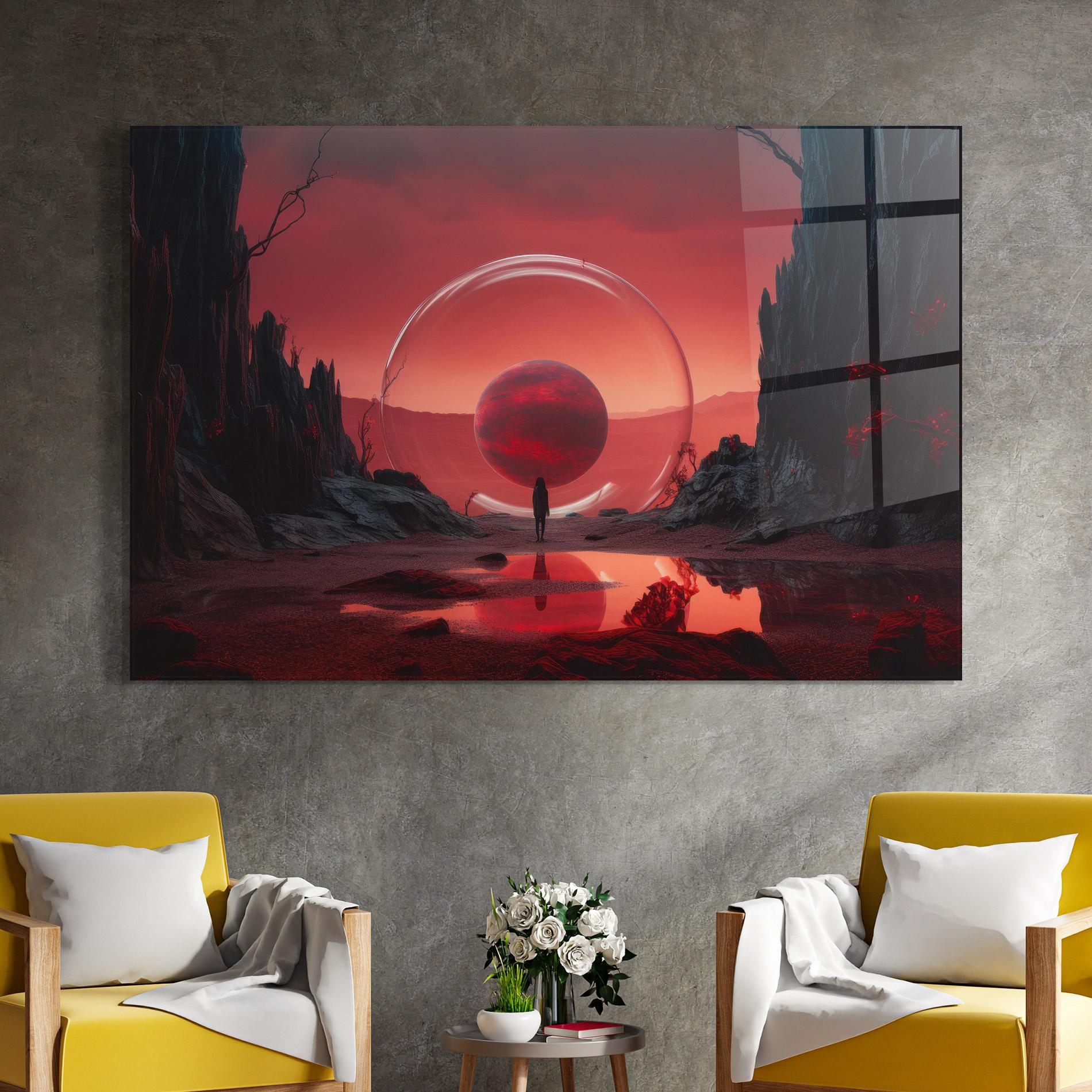 Üvegkép Red Planet Art mockup 4