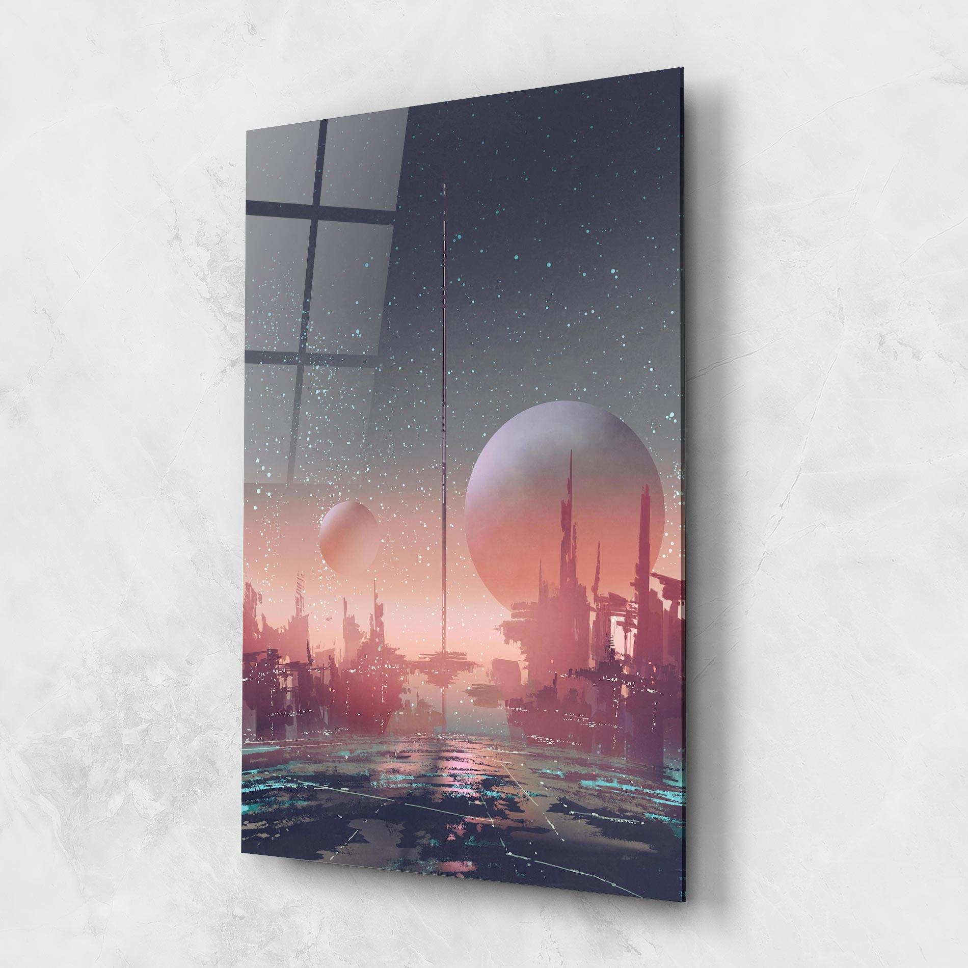 Üvegkép Futuristic Alien Buildings mockup 1