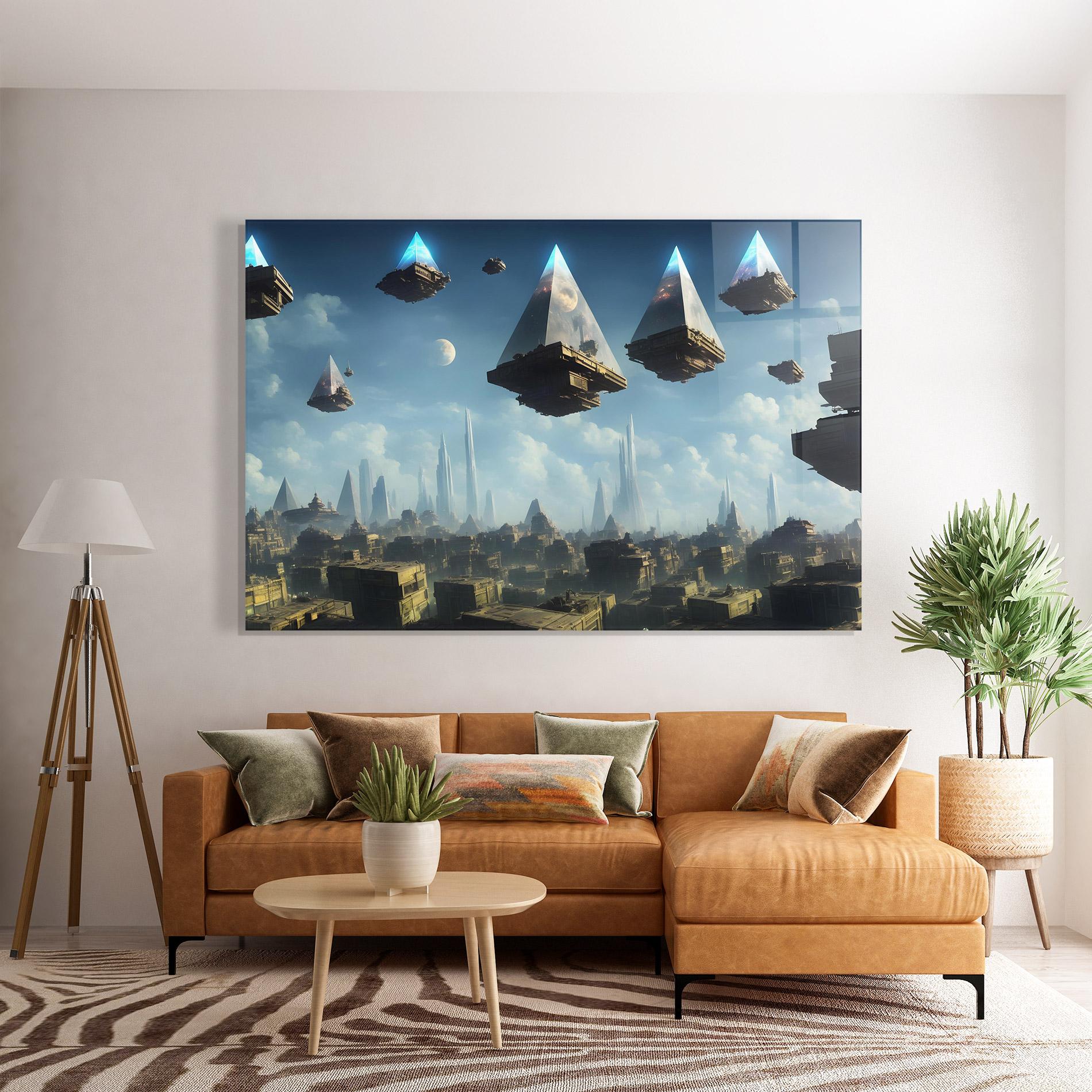 Üvegkép Flying Piramids mockup 7