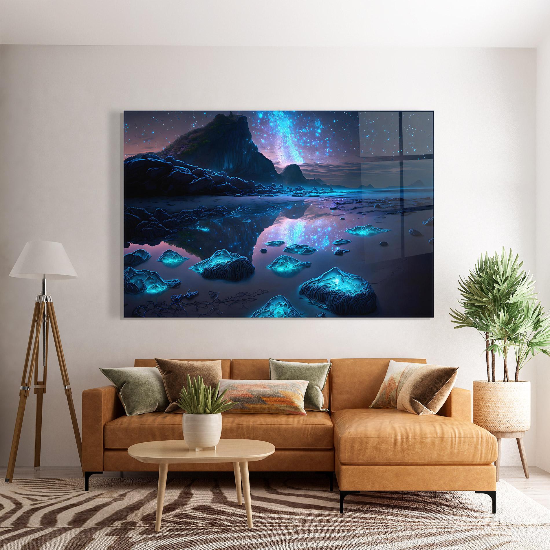 Üvegkép Glowing Fantasy World mockup 7