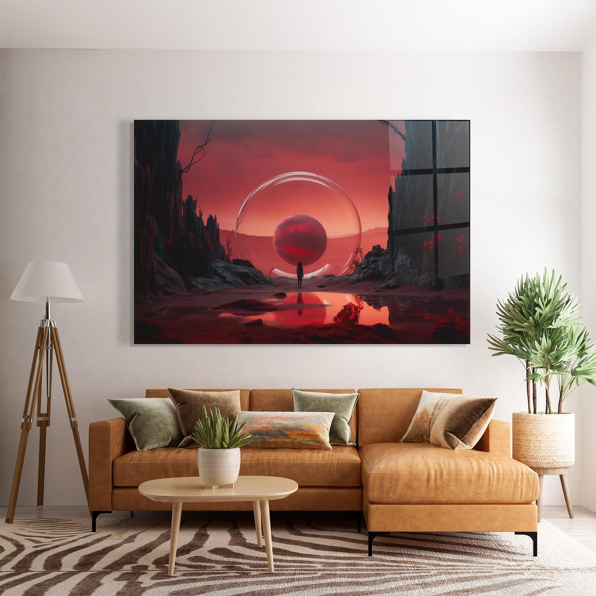 Üvegkép Red Planet Art mockup 7