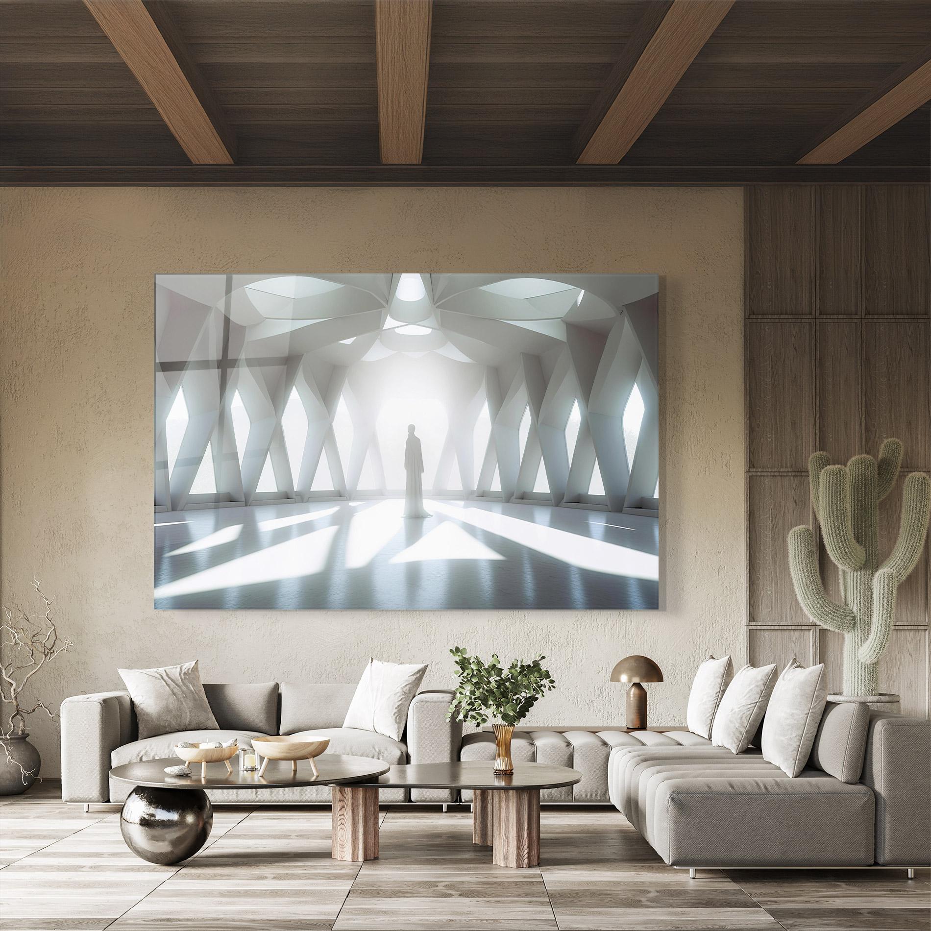 Üvegkép Bright Room Statue mockup 8