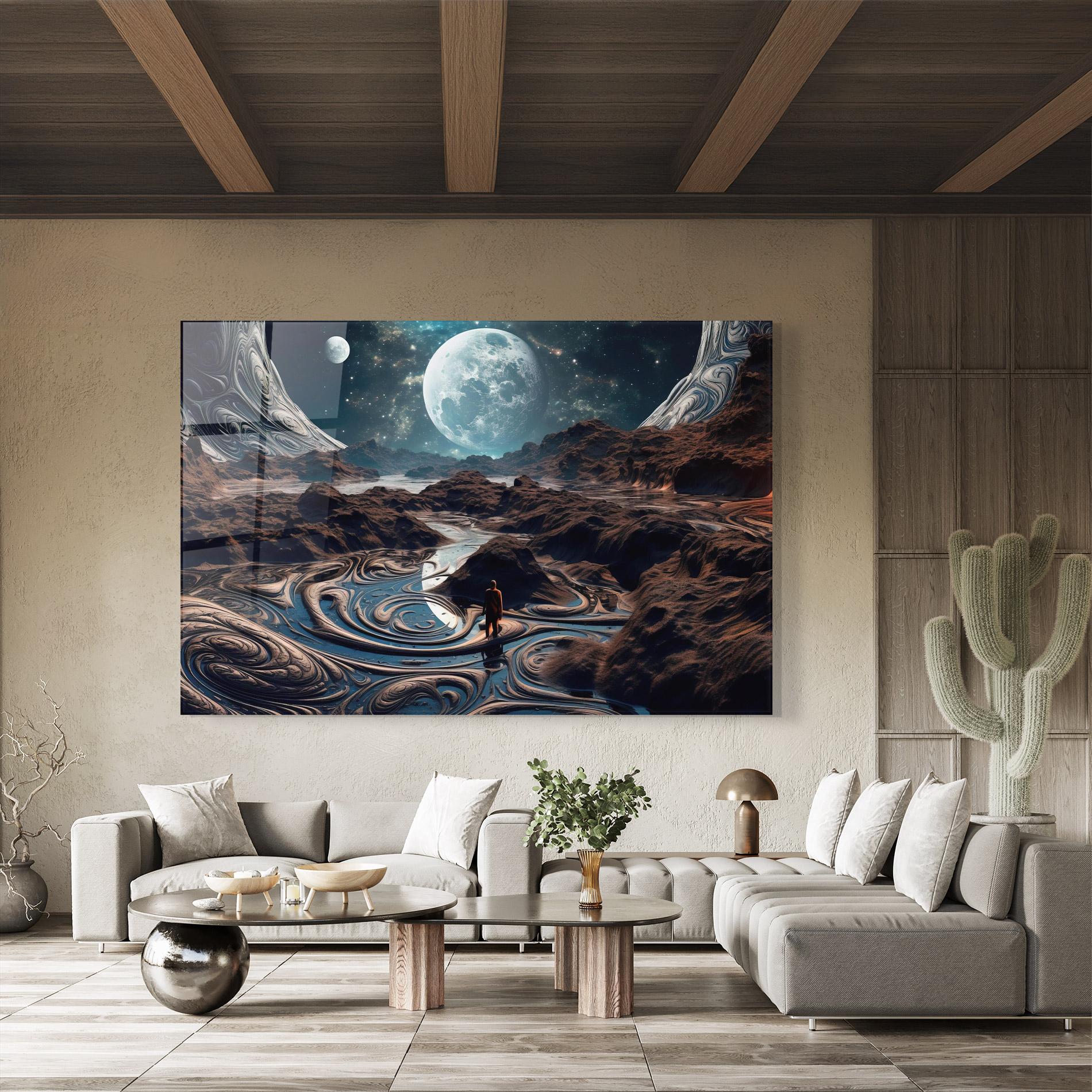 Üvegkép Desert Big Moon mockup 8