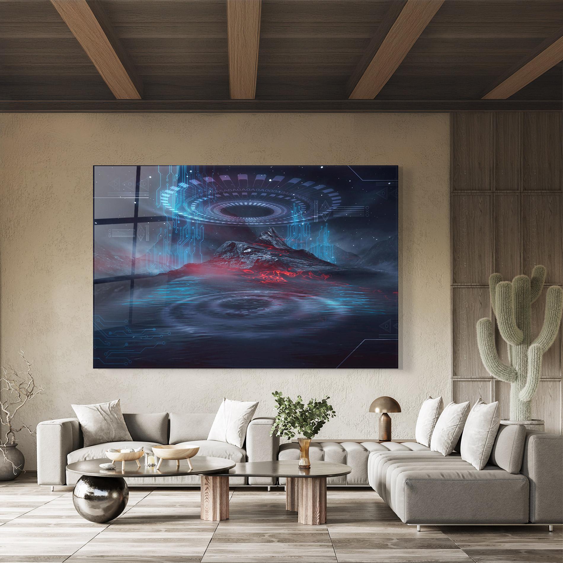 Üvegkép Neon Space Galaxy mockup 8