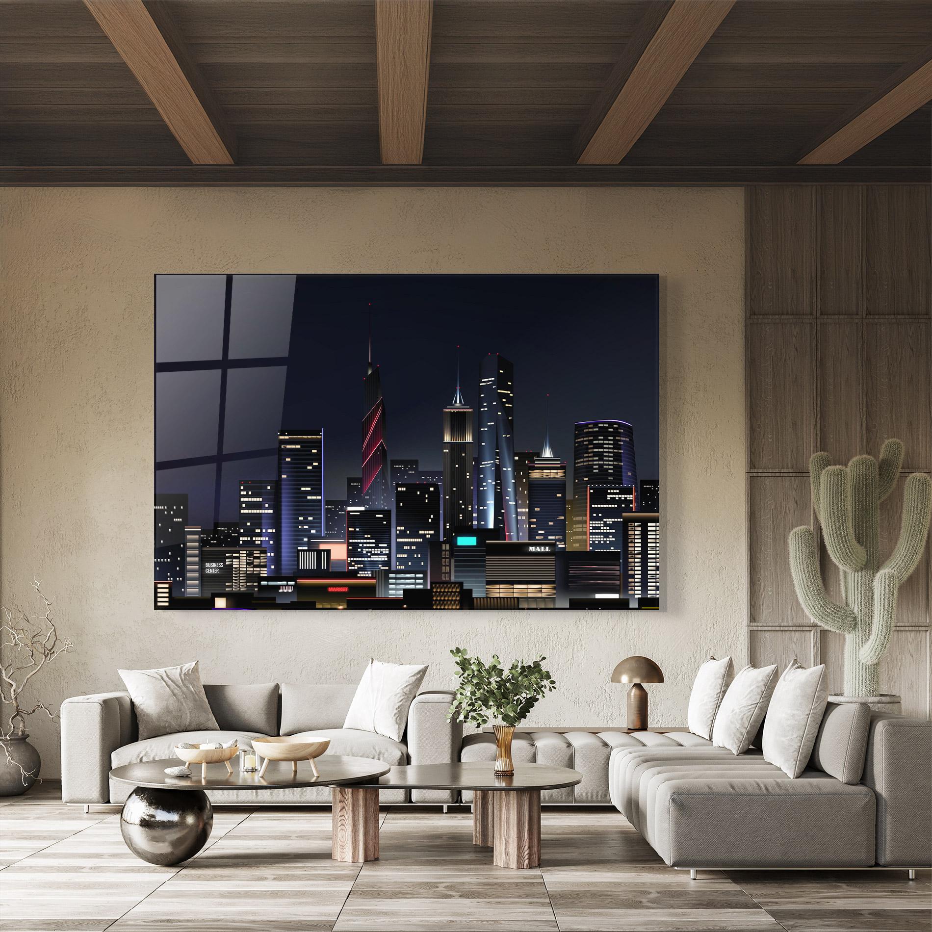 Üvegkép Night City mockup 8