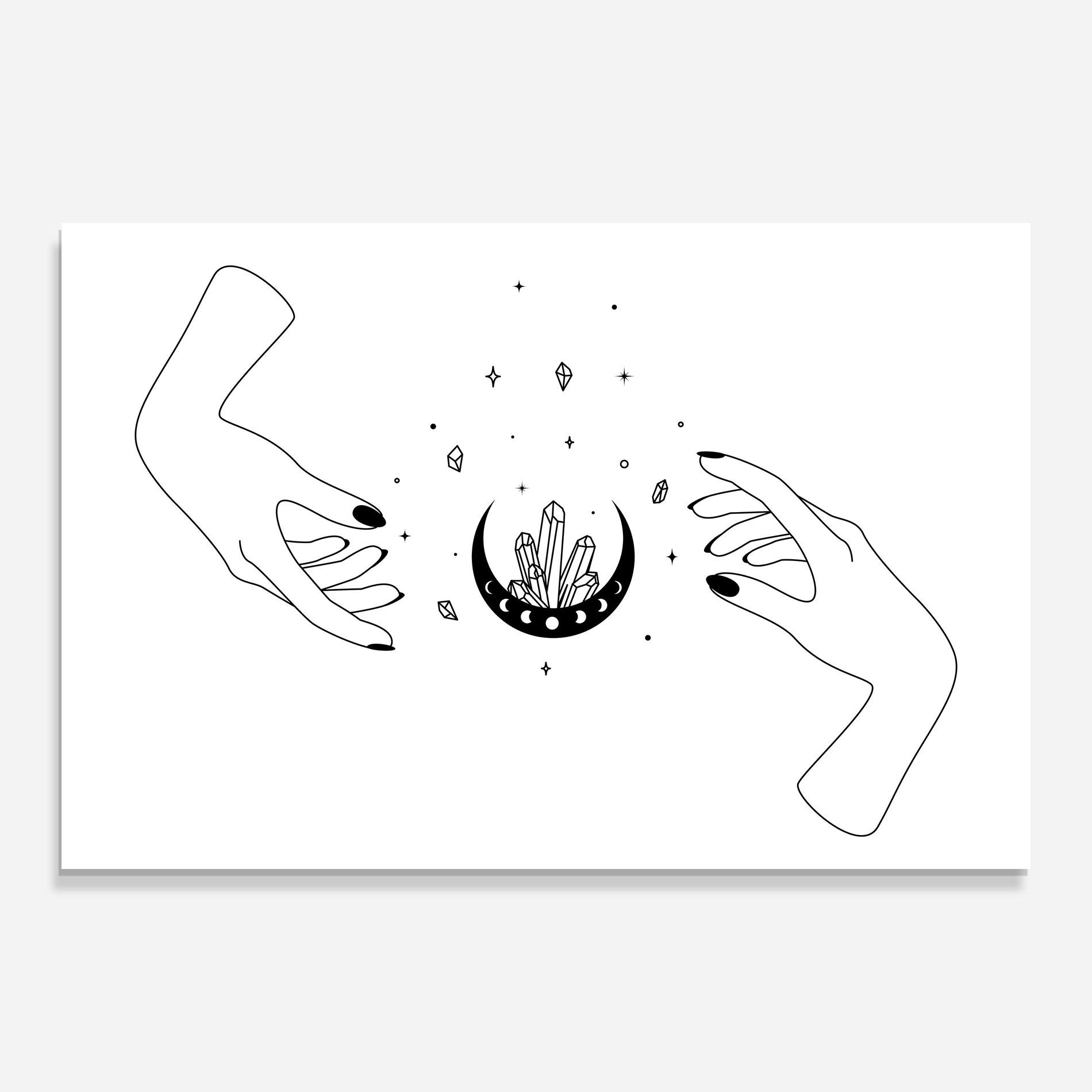 Üvegkép Crystal Hand mockup 0