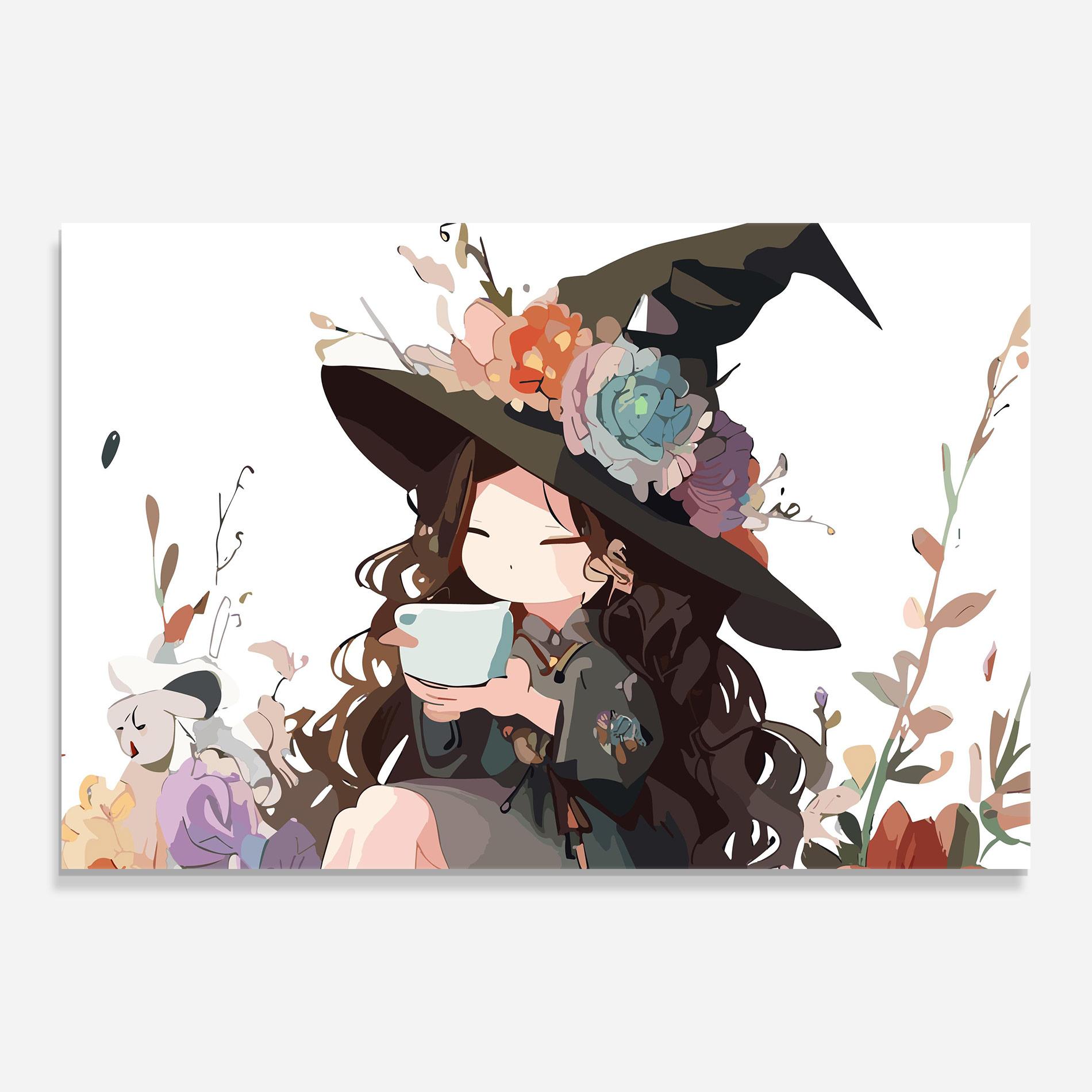 Üvegkép Cute Witch mockup 0