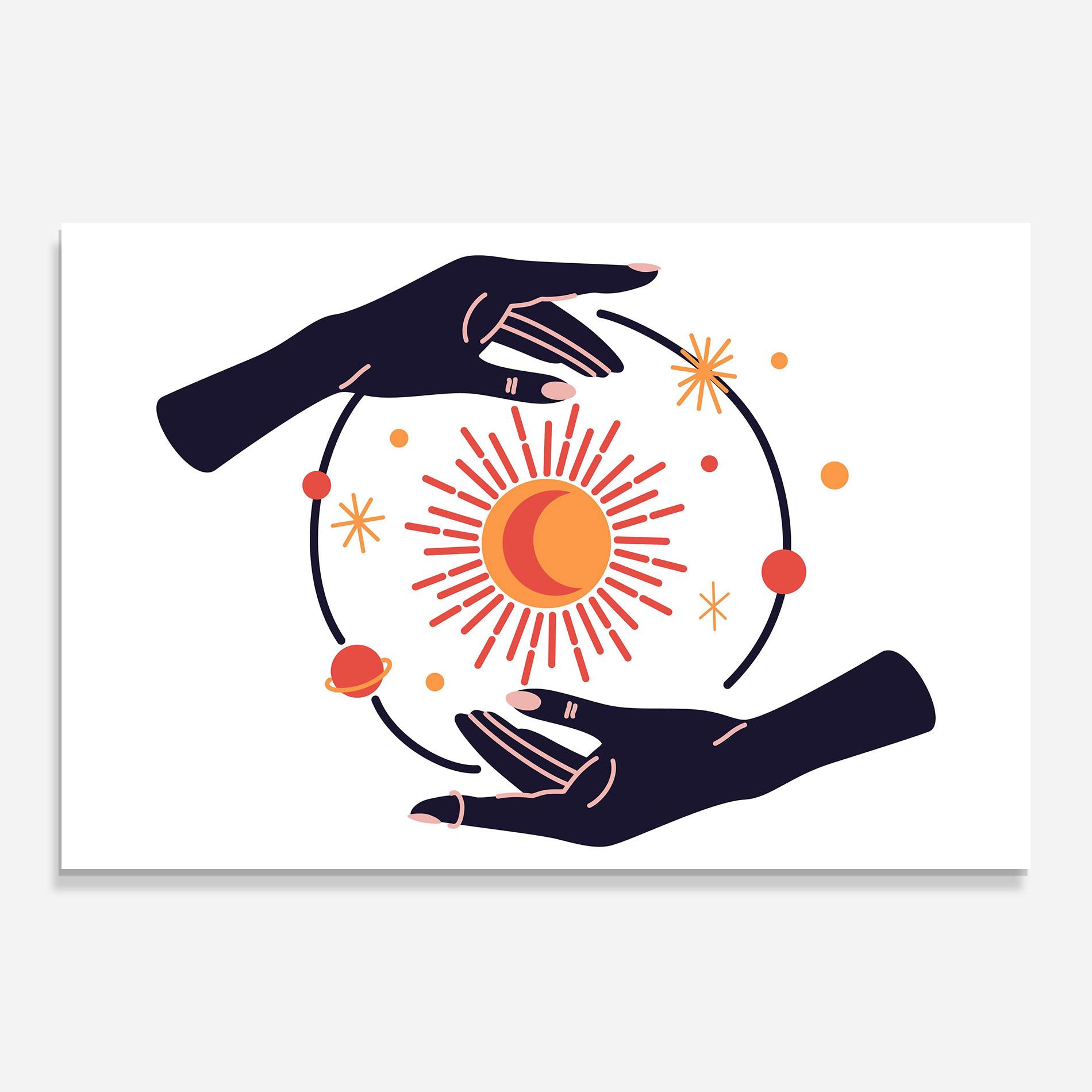 Üvegkép Purple Magic Hands mockup 0