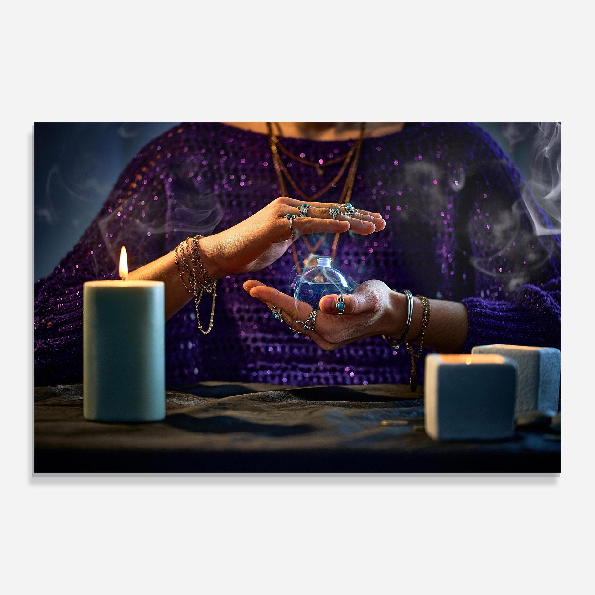Üvegkép Witch Magic Smoke mockup 0