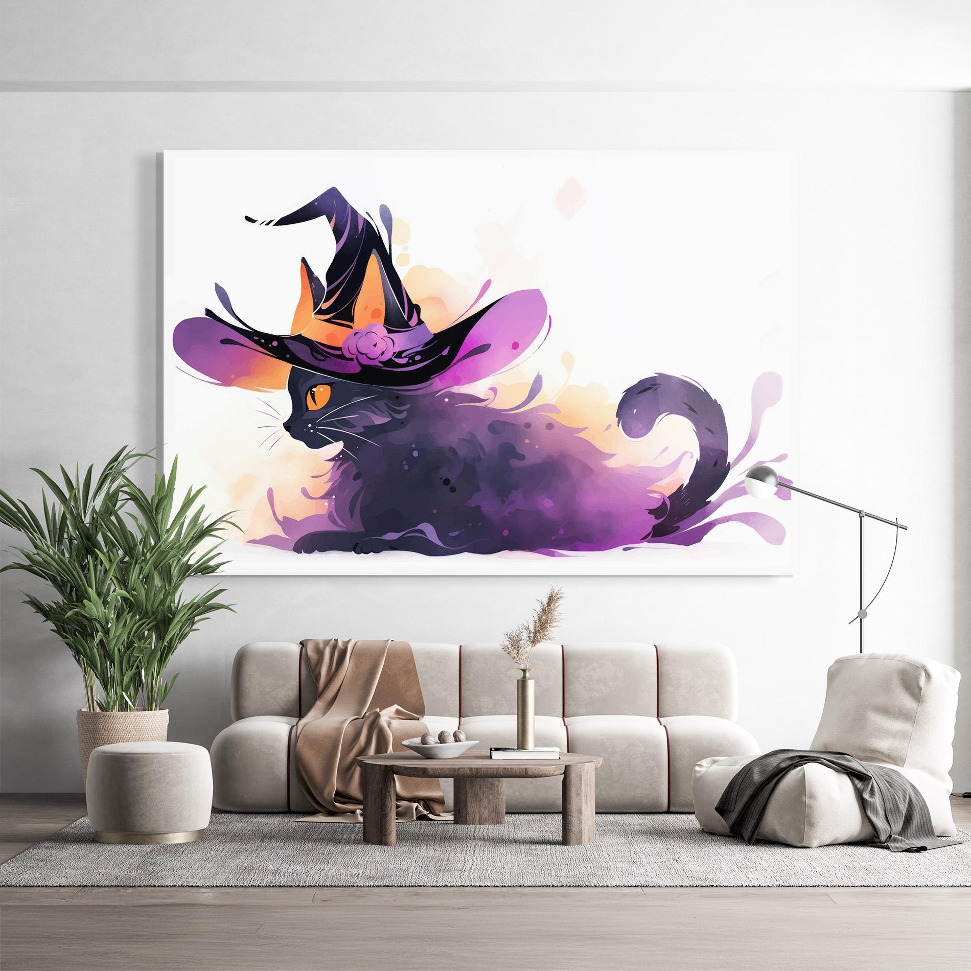 Üvegkép Cat Witch mockup 9