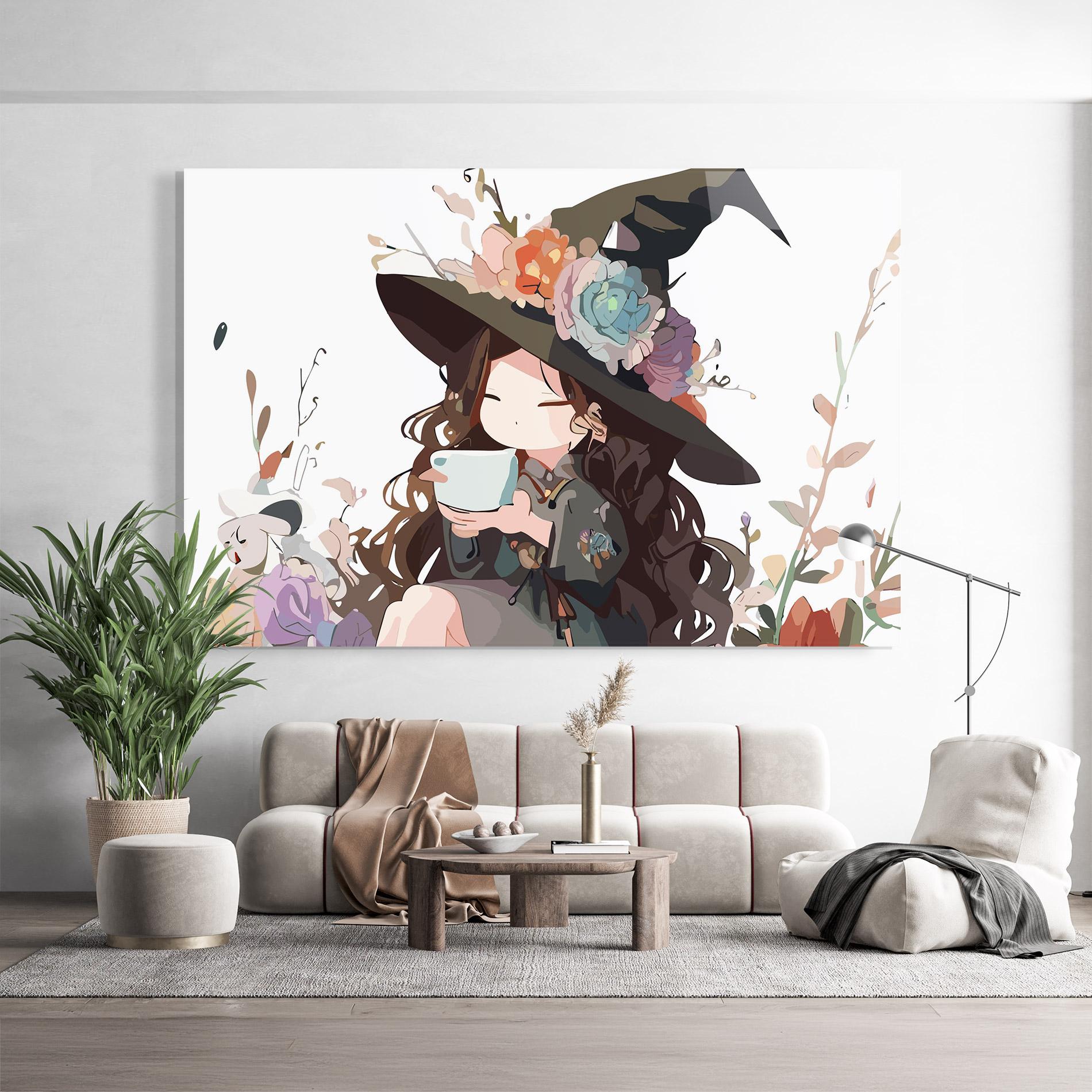 Üvegkép Cute Witch mockup 9