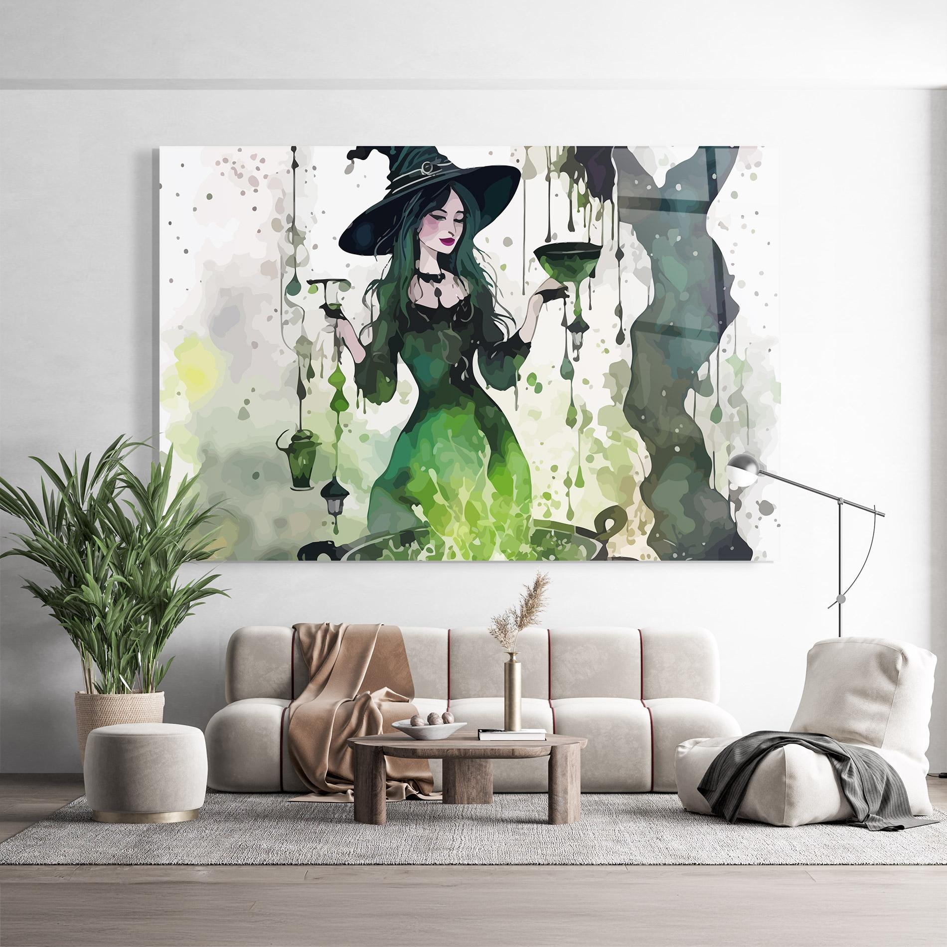 Üvegkép Green Light Witch mockup 9