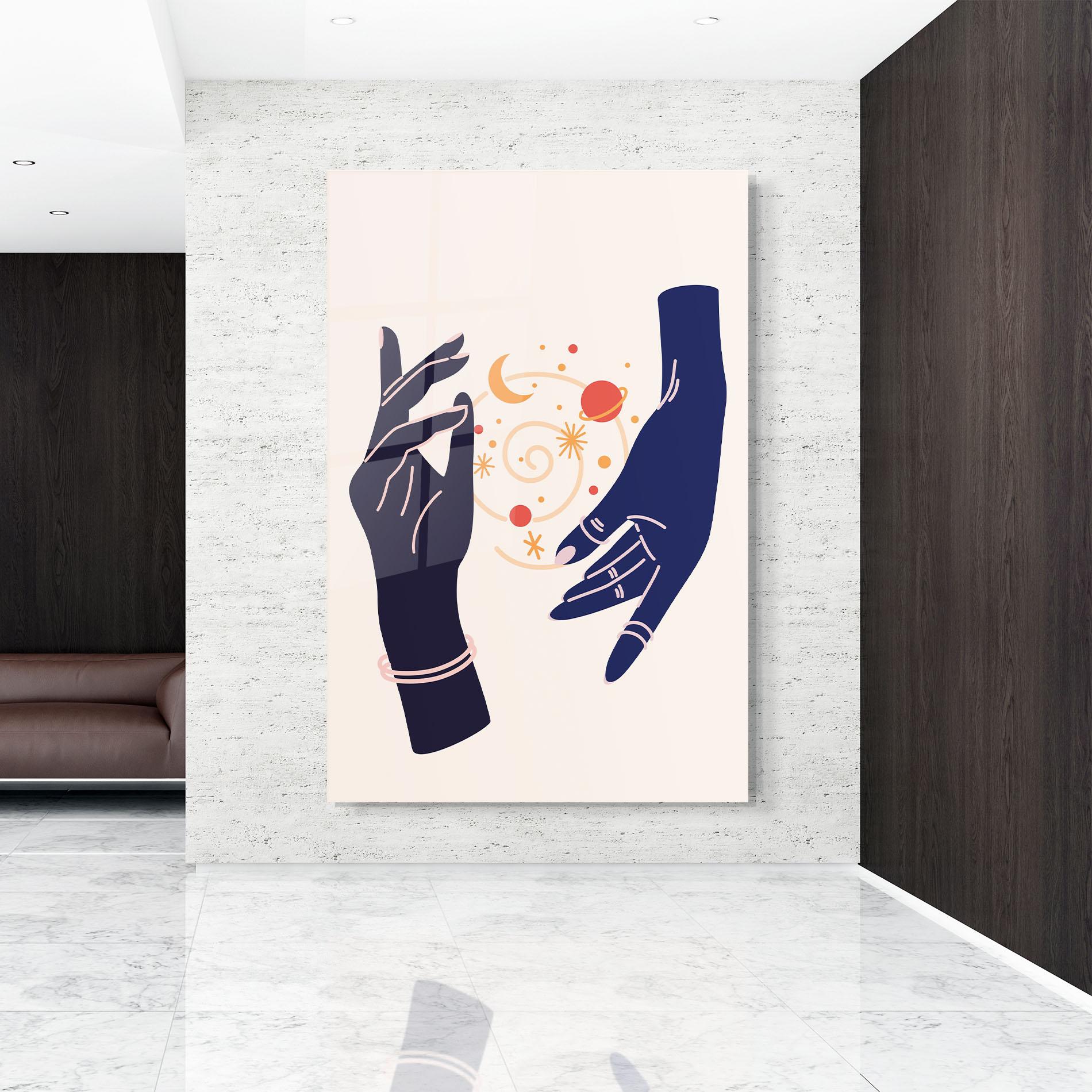 Üvegkép Magic Purple Hands mockup 9