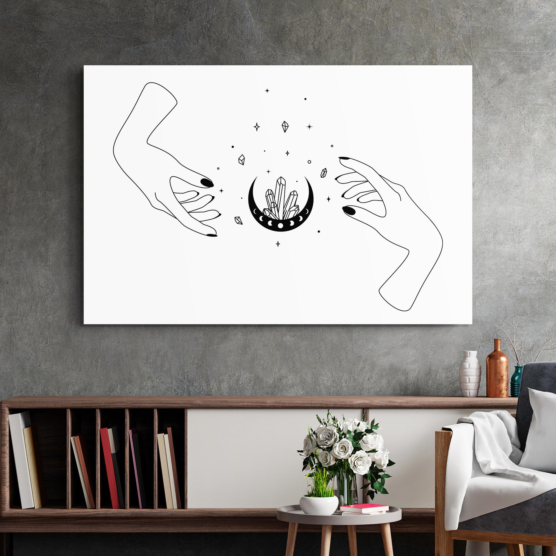 Üvegkép Crystal Hand mockup 2