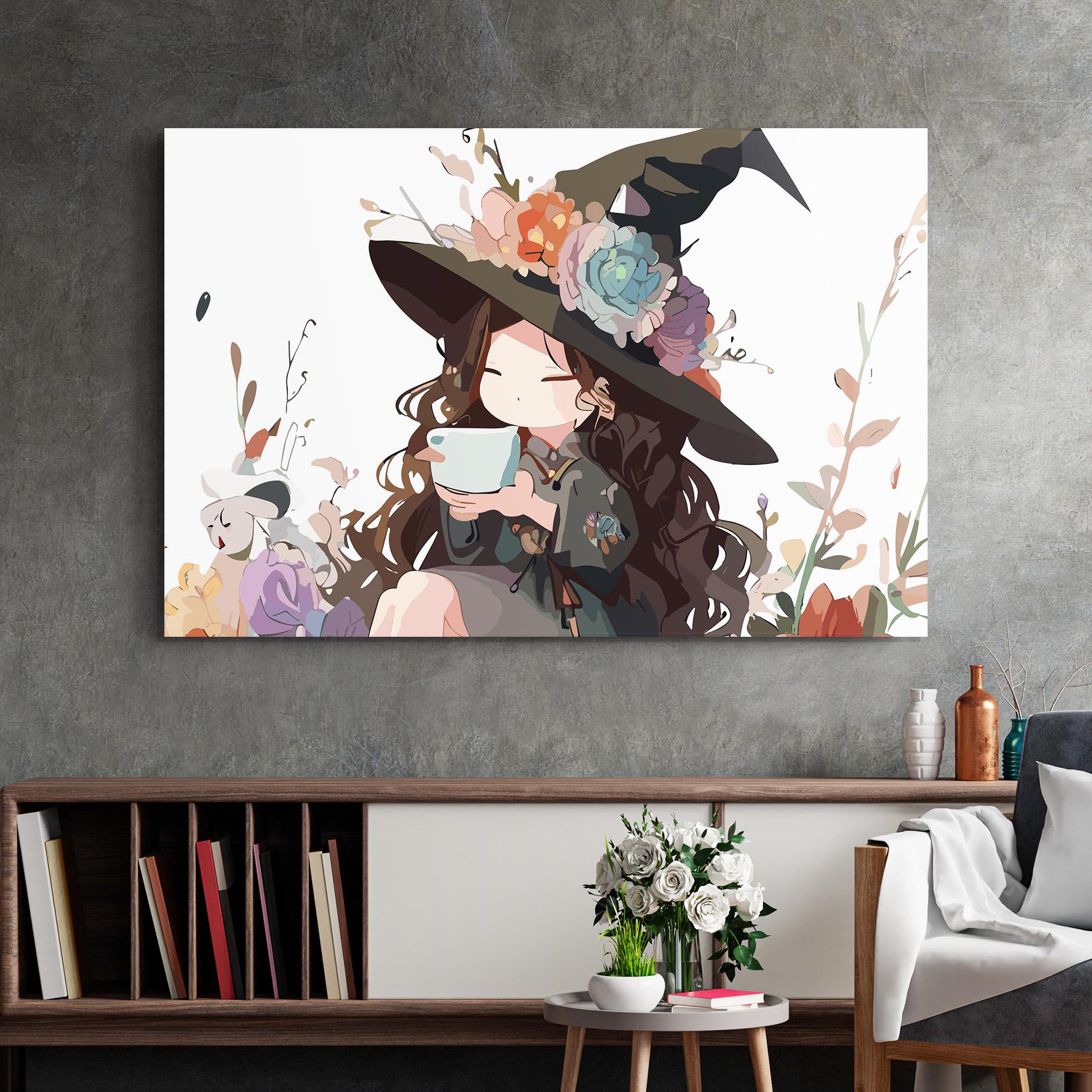 Üvegkép Cute Witch mockup 2
