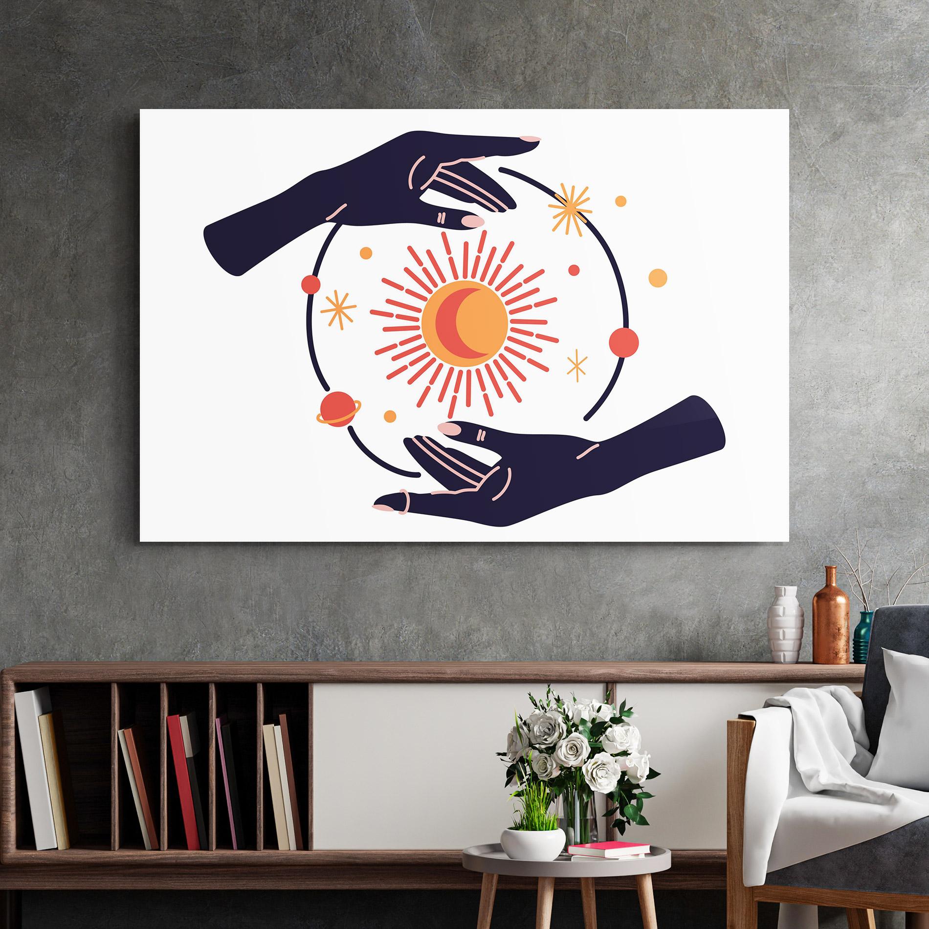 Üvegkép Purple Magic Hands mockup 2