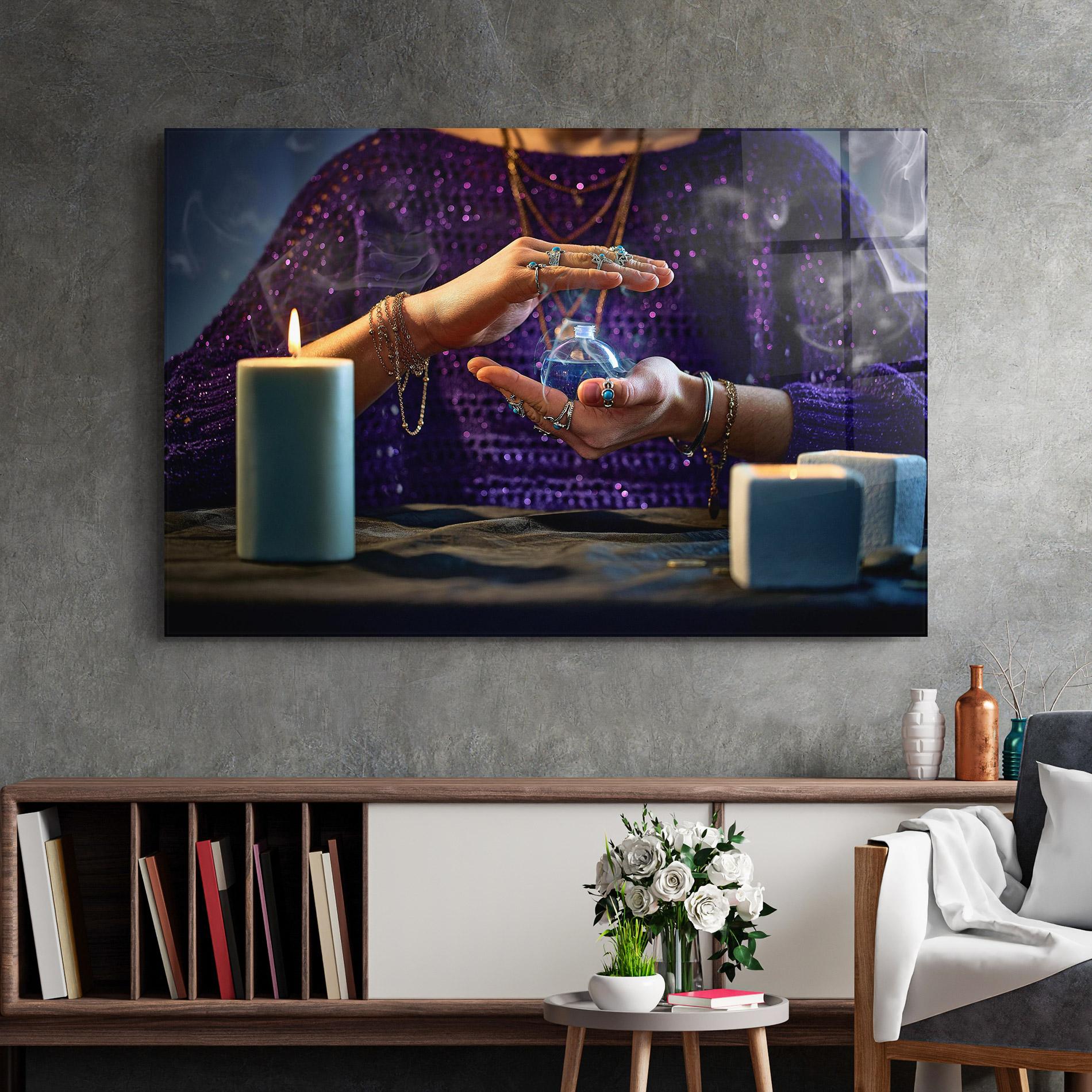 Üvegkép Witch Magic Smoke mockup 2