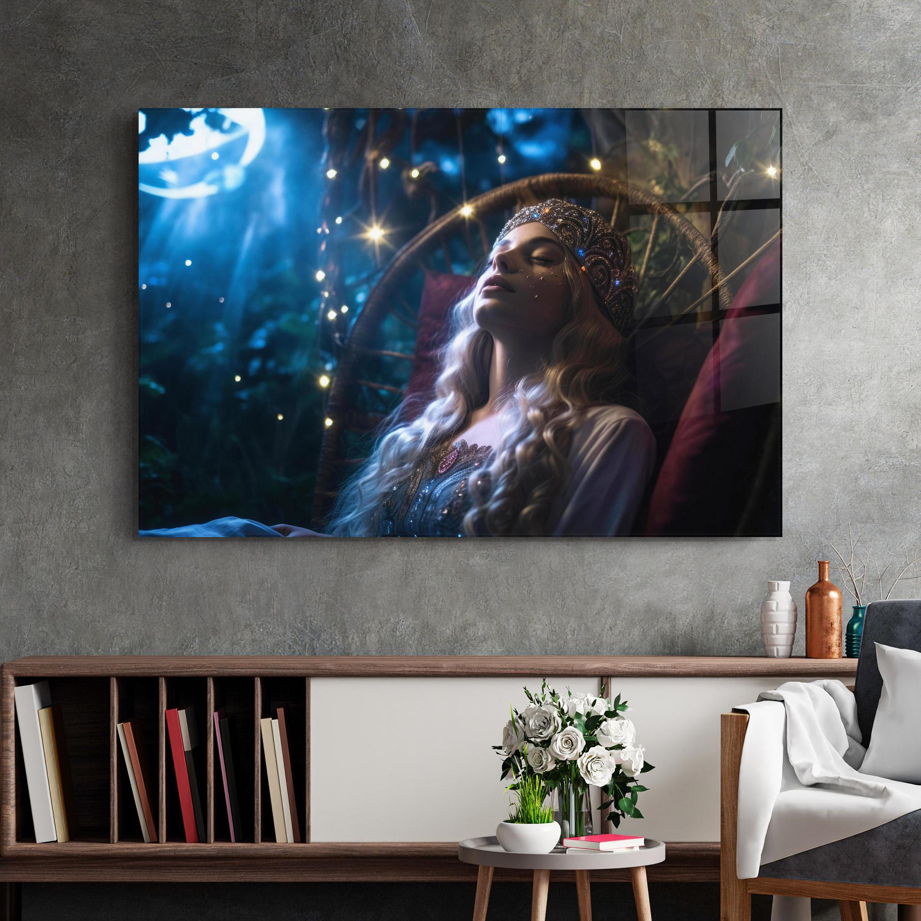 Üvegkép Witch Sleeping mockup 2