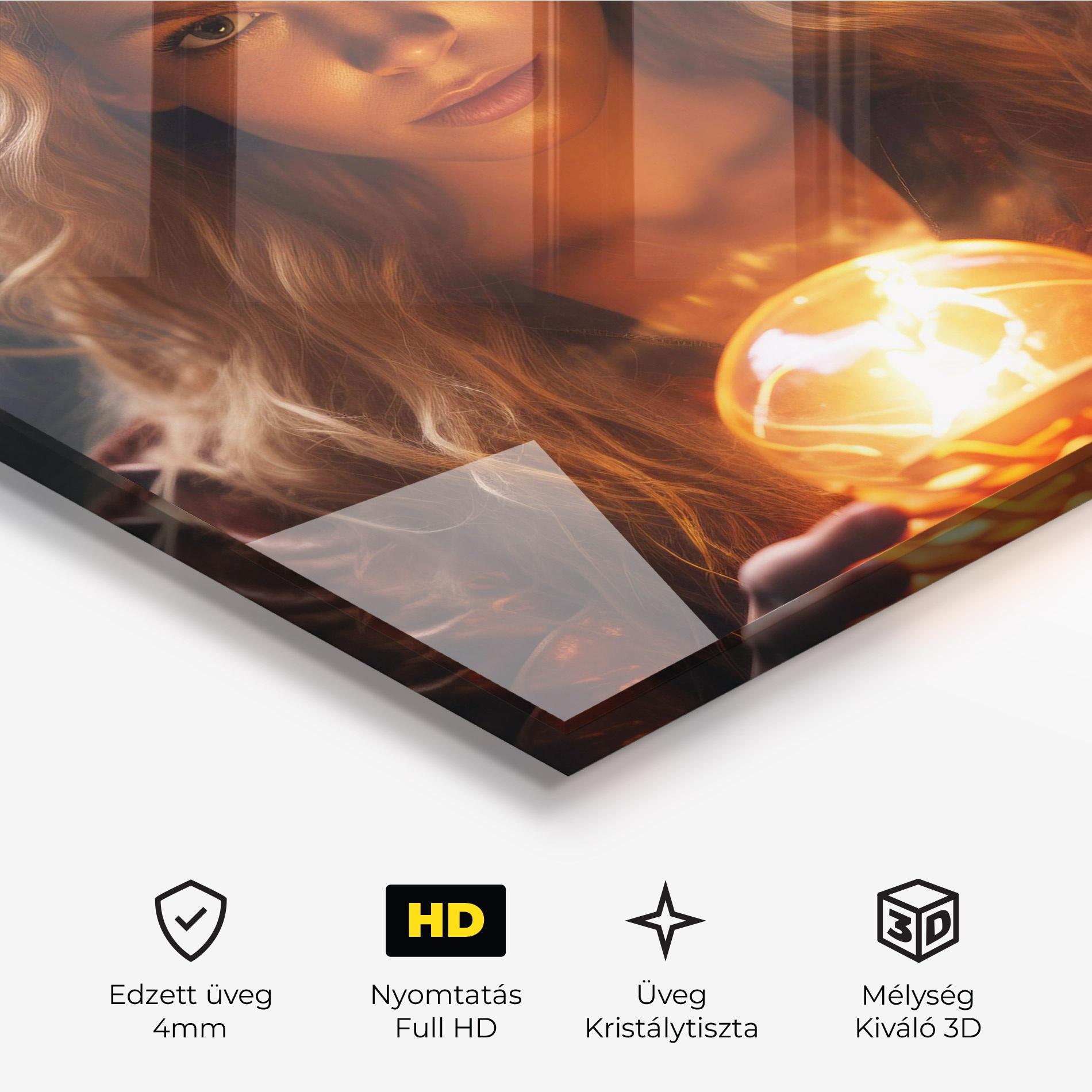 Üvegkép Beautiful Woman Witch mockup 3