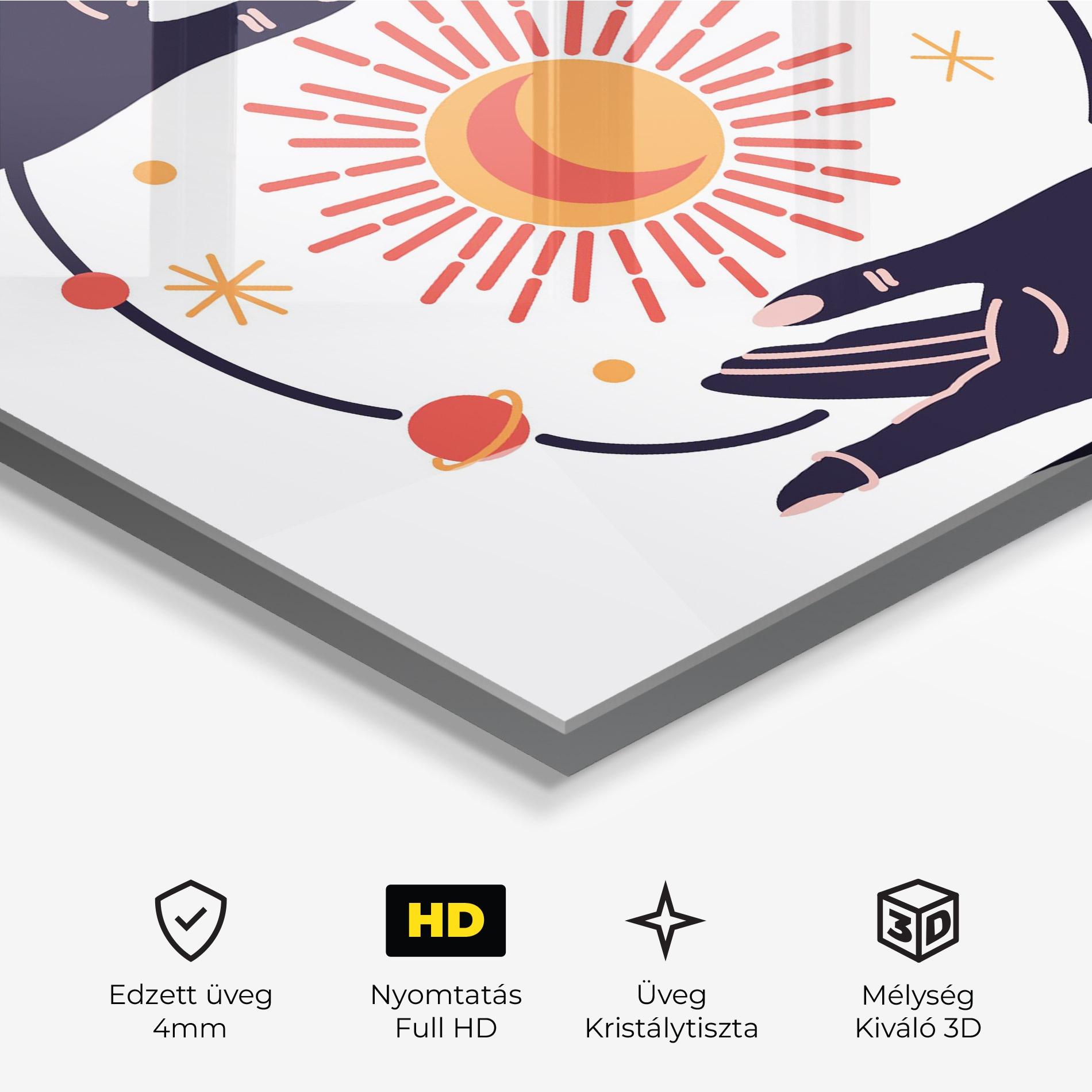 Üvegkép Purple Magic Hands mockup 3