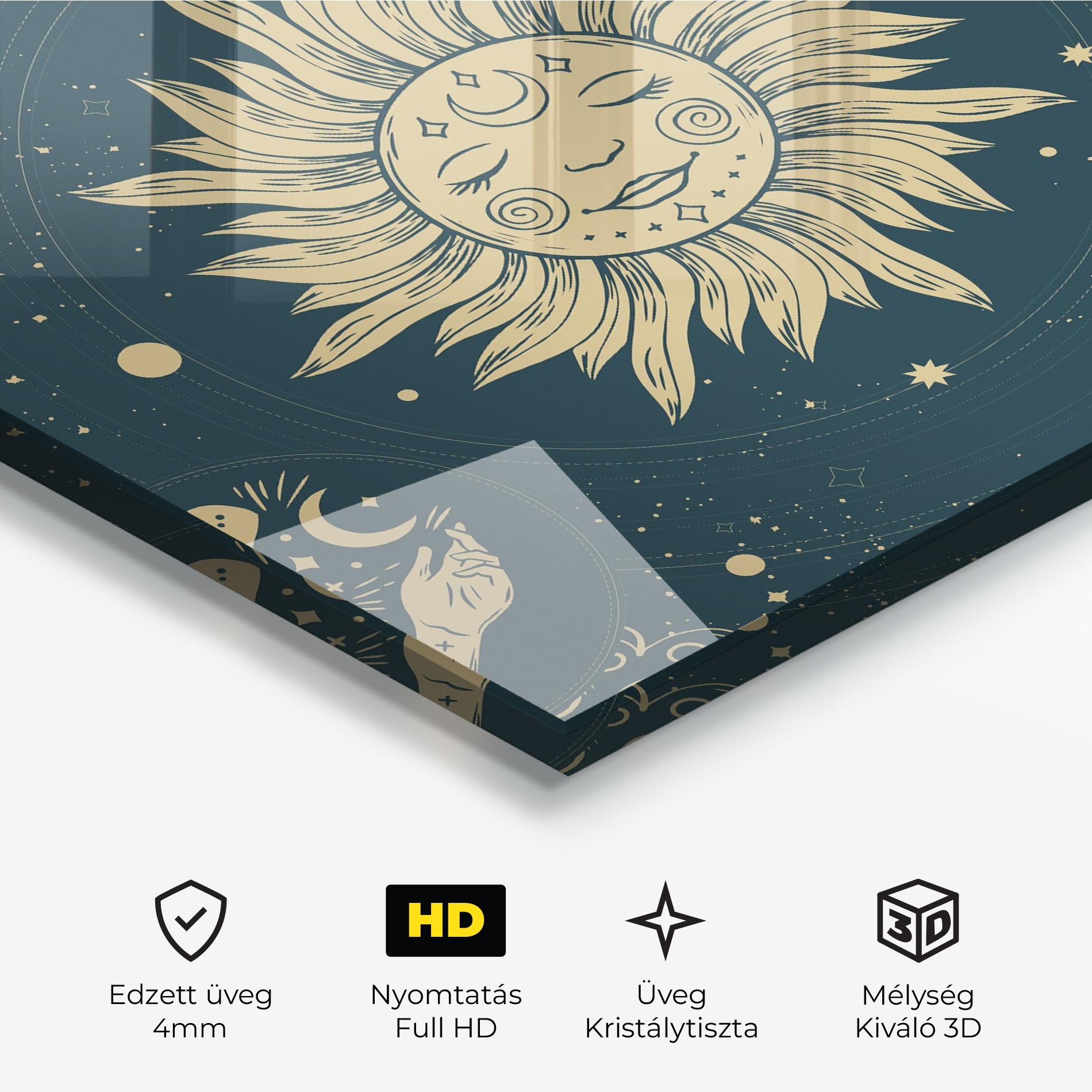 Üvegkép Sun Face Magic mockup 3