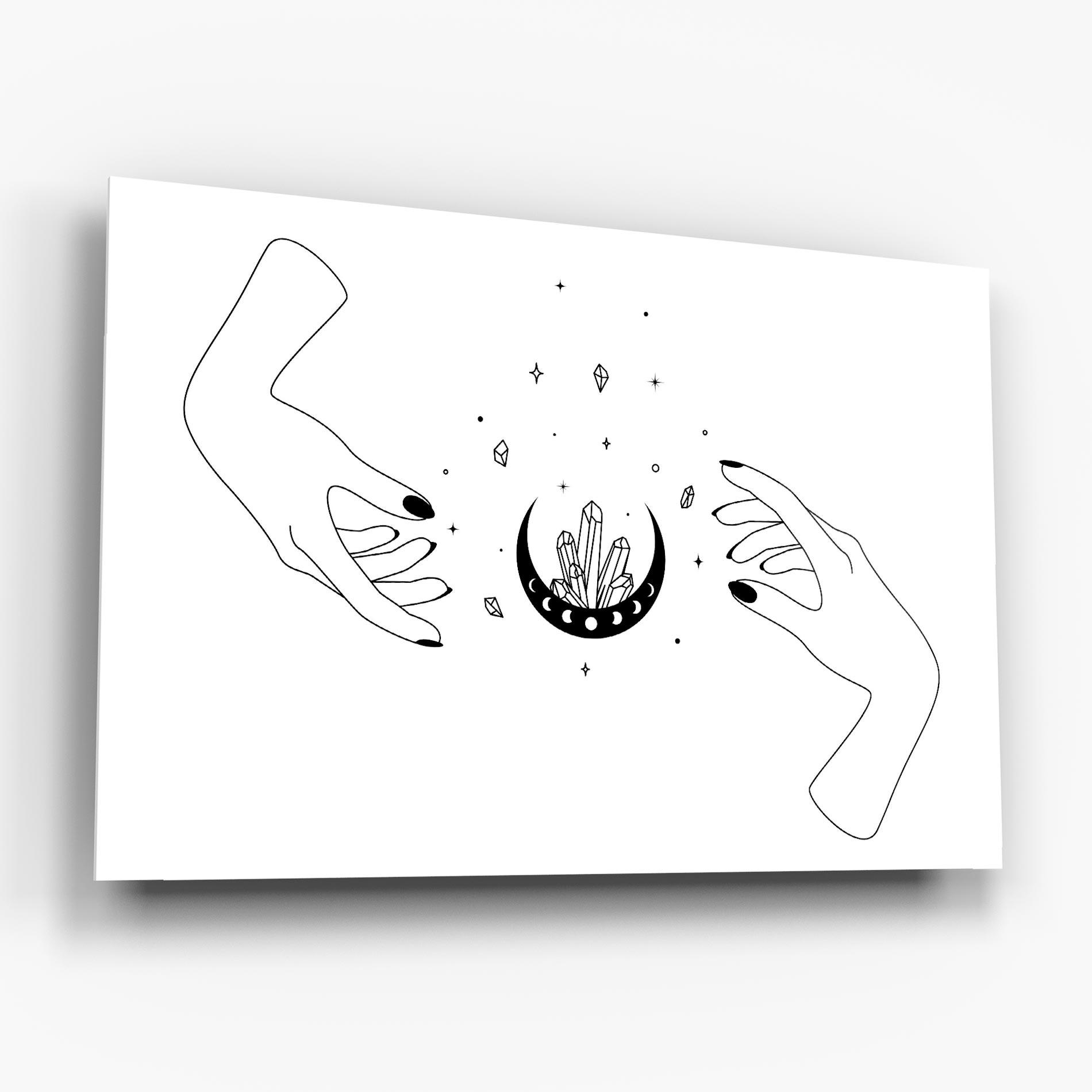 Üvegkép Crystal Hand mockup 6