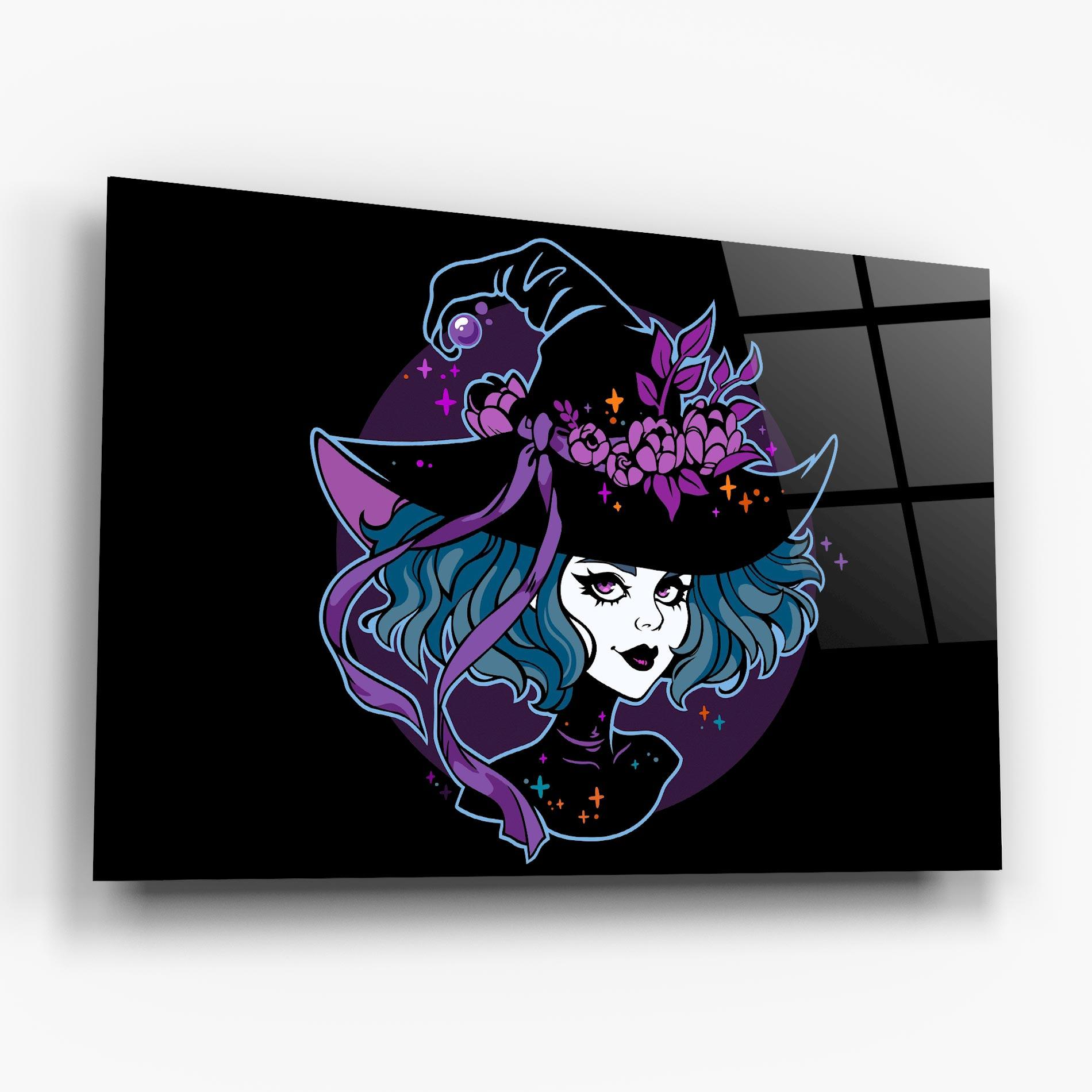 Üvegkép Cute Purple Witch mockup 6