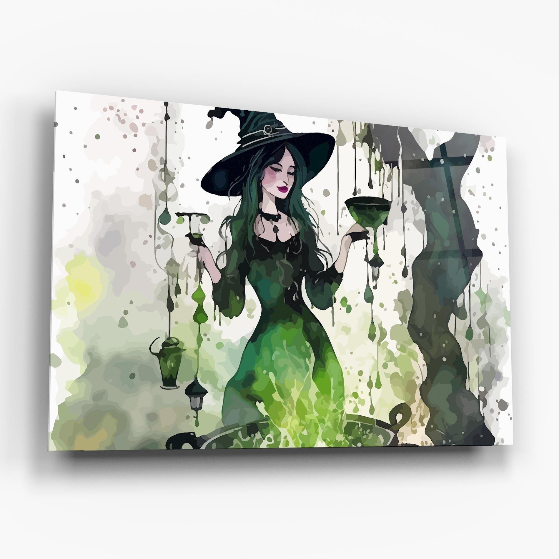 Üvegkép Green Light Witch mockup 6