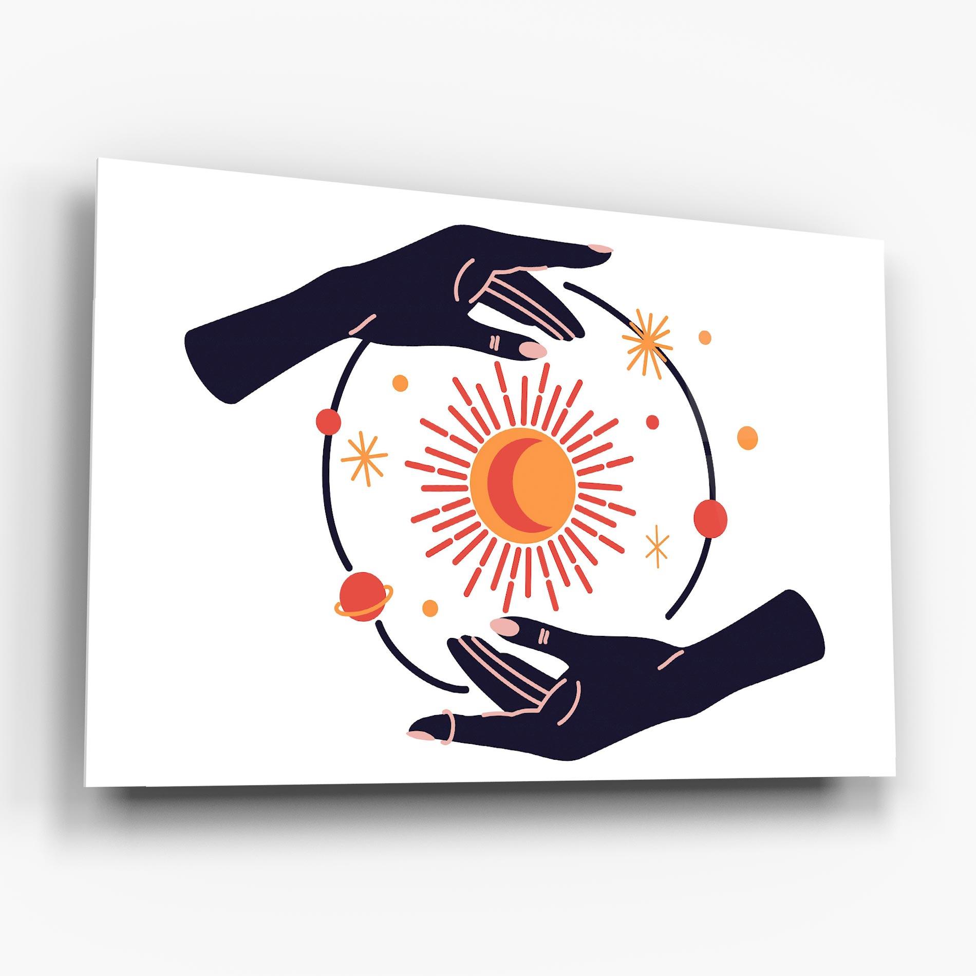 Üvegkép Purple Magic Hands mockup 6