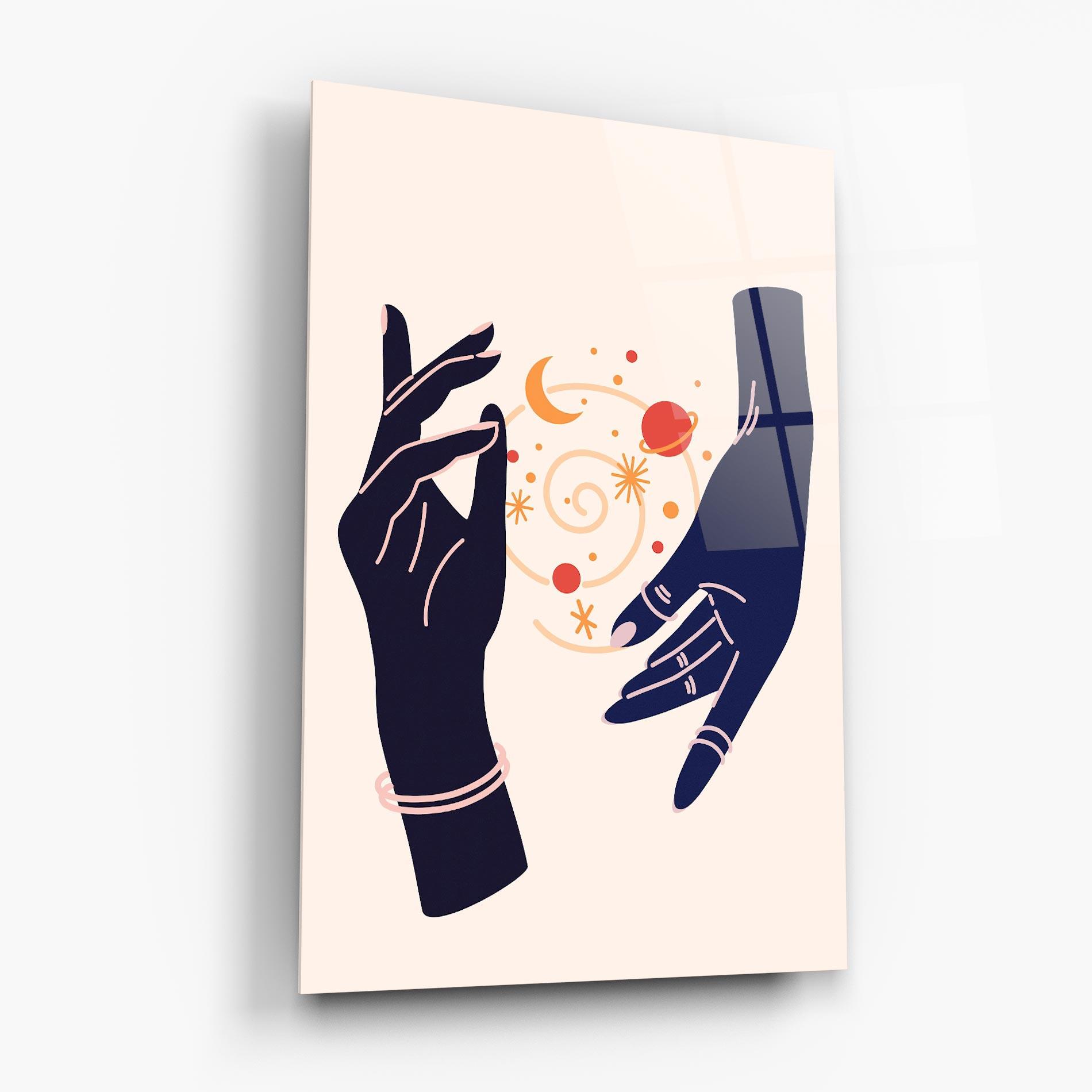 Üvegkép Magic Purple Hands mockup 6