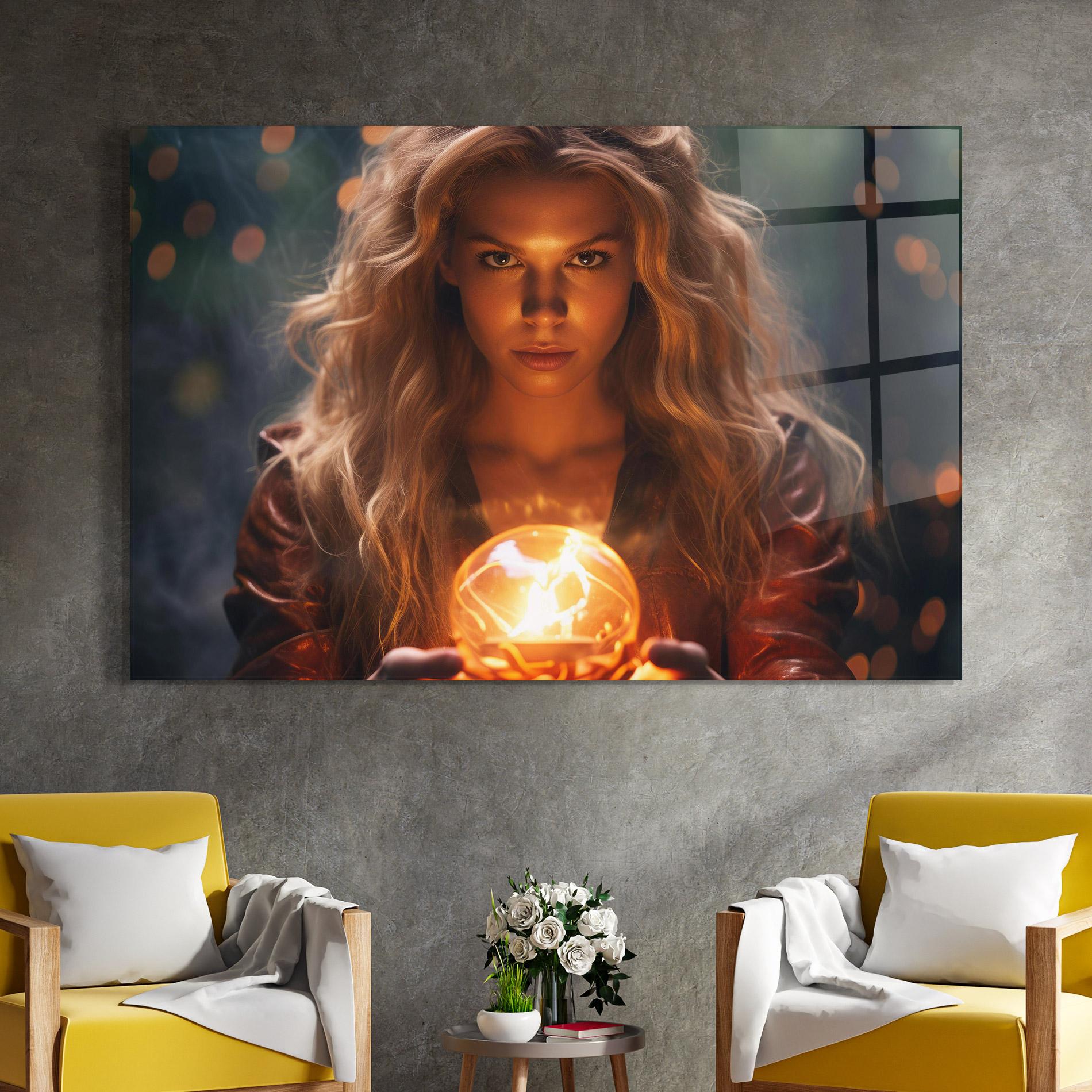 Üvegkép Beautiful Woman Witch mockup 4